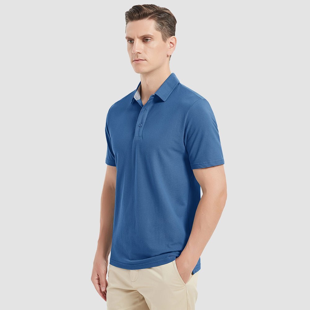 Men's Short Sleeve Polo Shirts Classic Golf Shirt - veyora