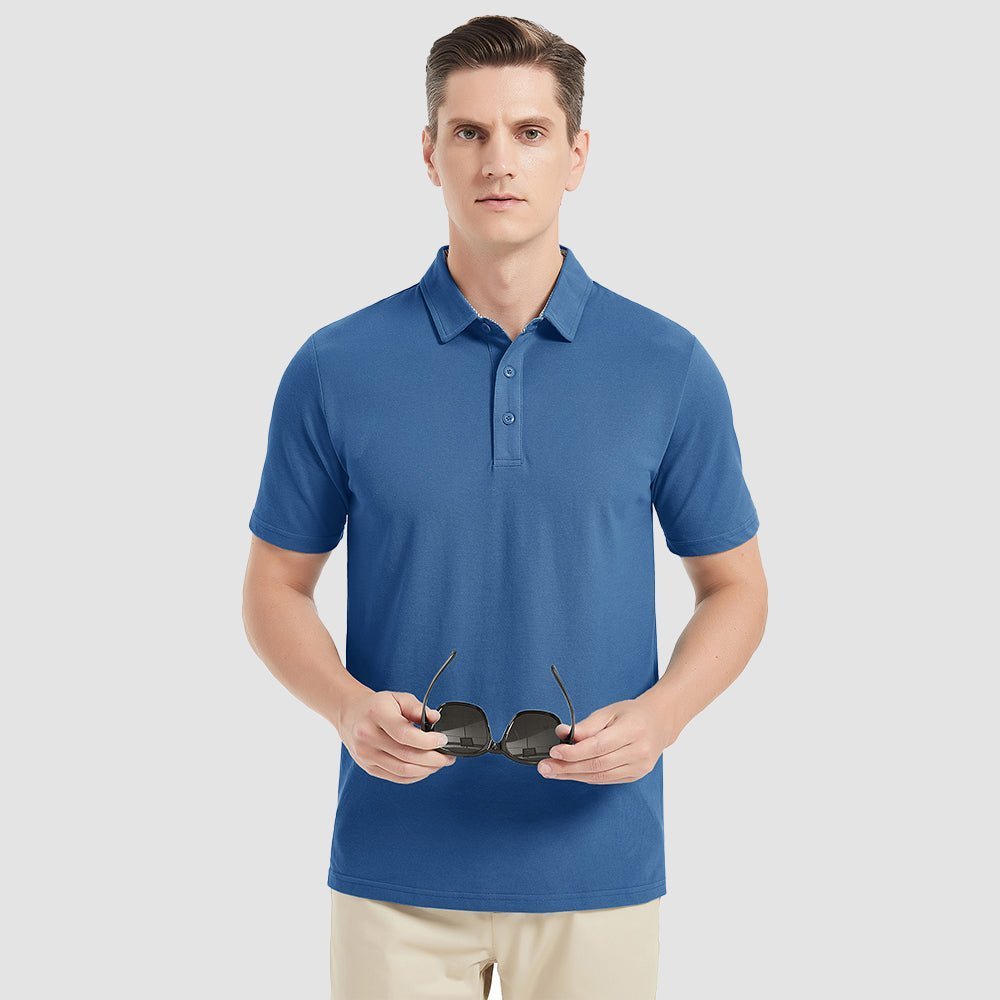 Men's Short Sleeve Polo Shirts Classic Golf Shirt - veyora