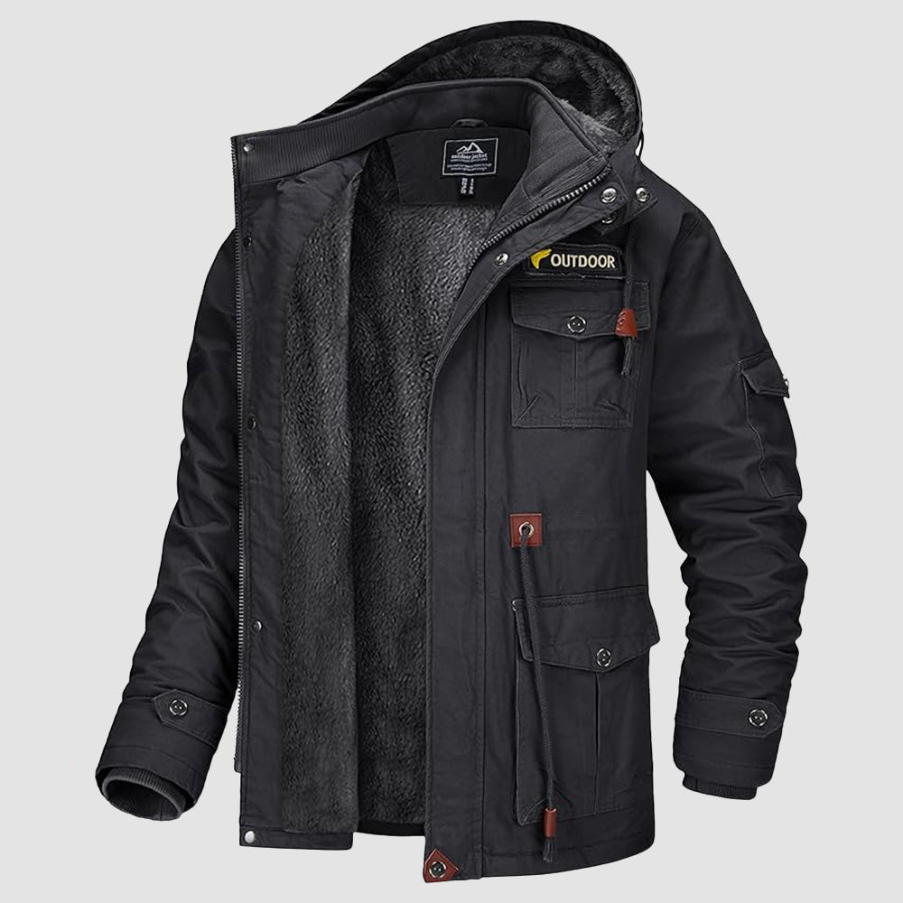 Men's Fleece Lined Winter Military Jacket Parka