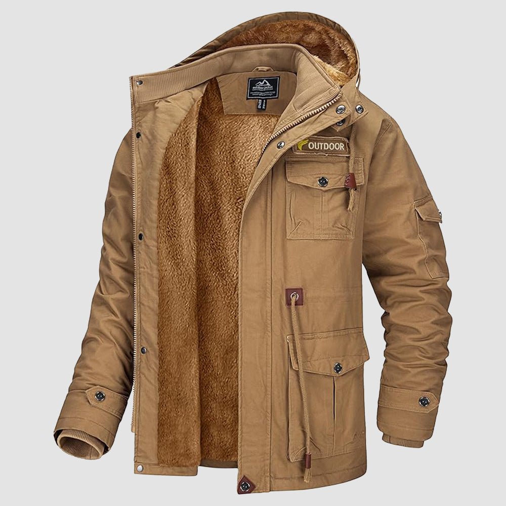 Men's Fleece Lined Winter Military Jacket Parka