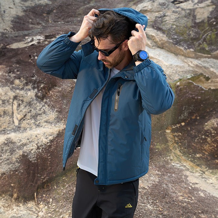 Men's Winter Coat, Water - Resistant Ski & Snow Jacket with Hood - veyora
