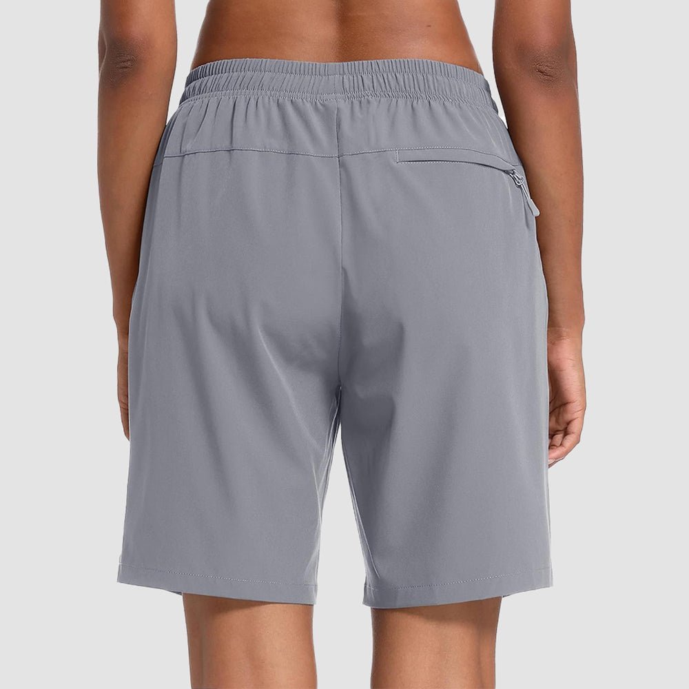 【New In】 Women’s 8 Inch Water‑Resistant Hiking Golf Shorts 3 Zipper Pockets - veyora