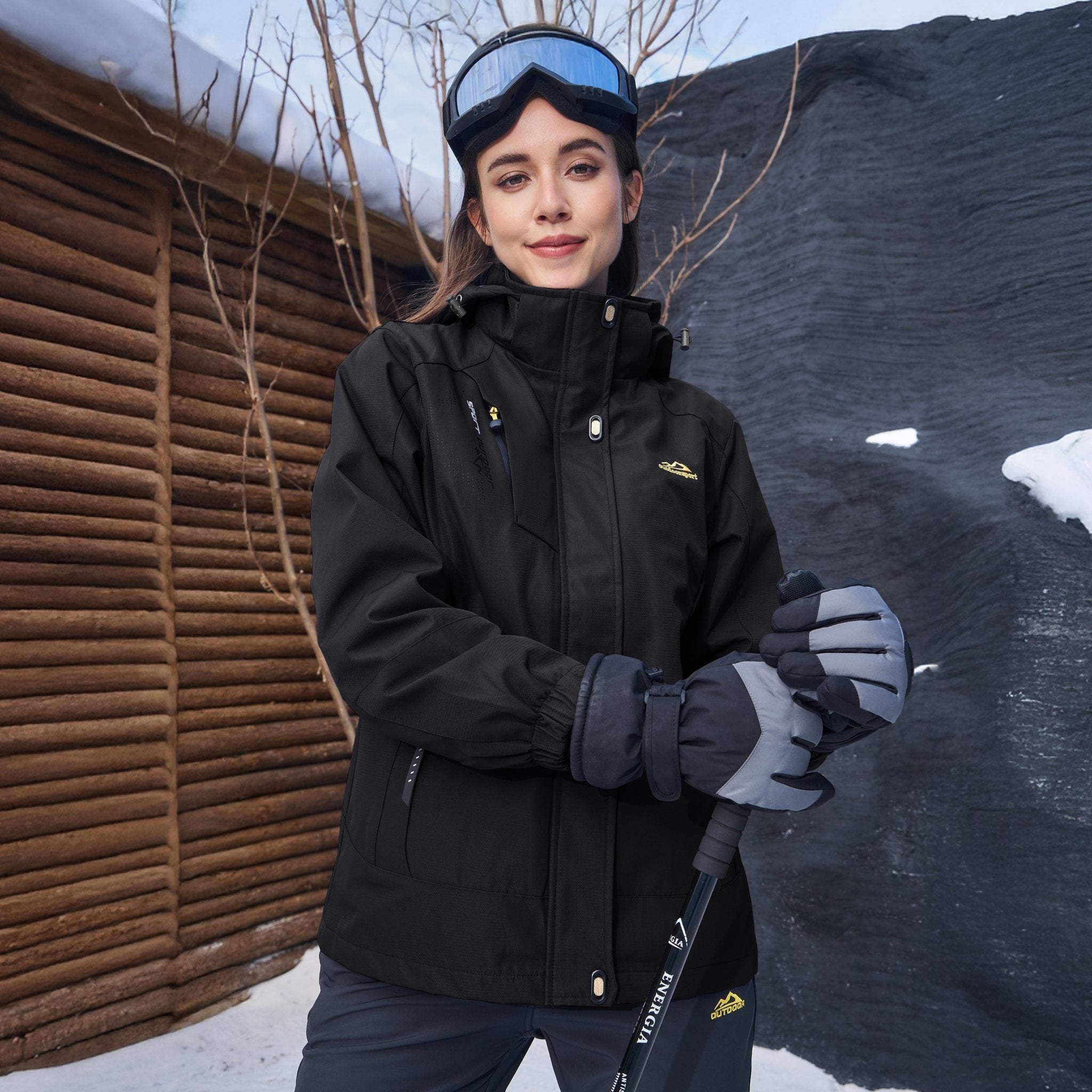 Women's 3 - in - 1 Waterproof Ski Jacket with Fleece Liner - veyora