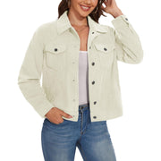 Women's Casual Corduroy Shacket Jacket - veyora