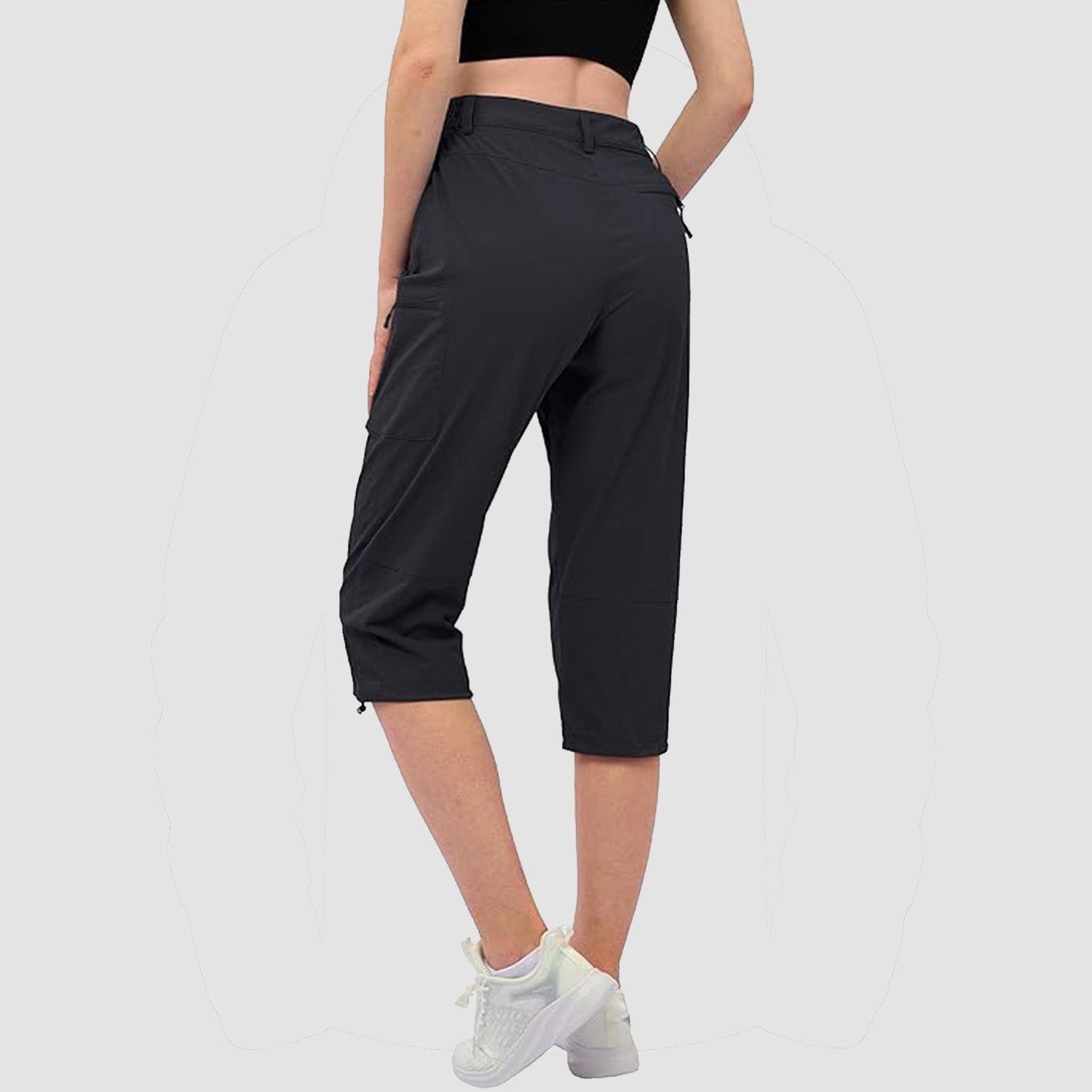 Women's Lightweight Water-Resistant Hiking Capris with 5 Pockets