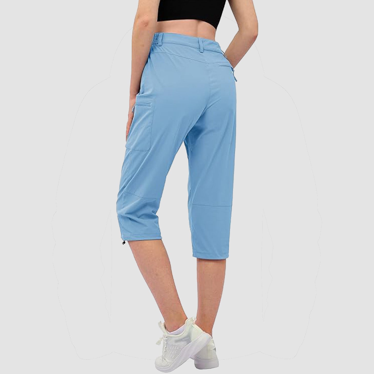 Women's Lightweight Water-Resistant Hiking Capris with 5 Pockets