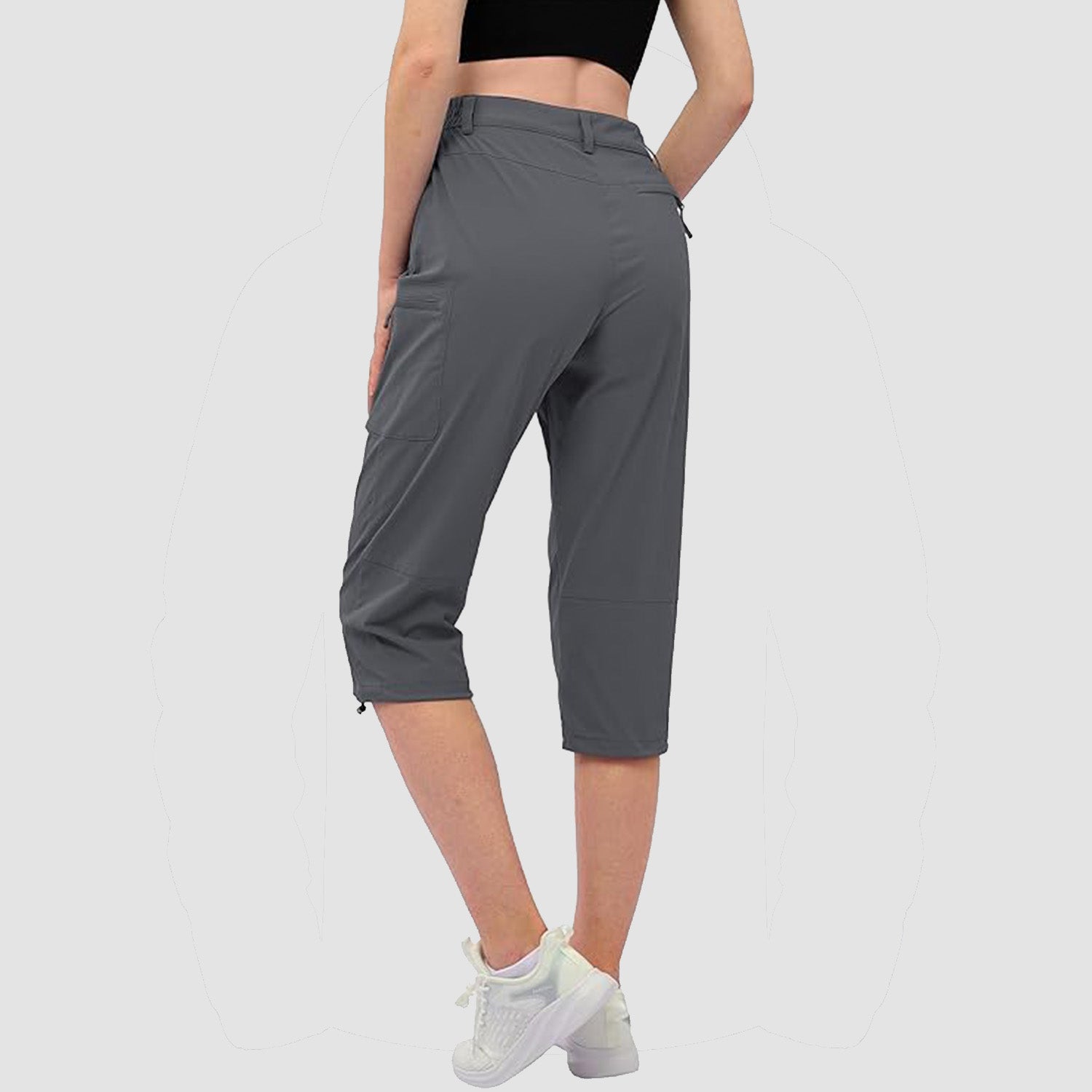 Women's Lightweight Water-Resistant Hiking Capris with 5 Pockets