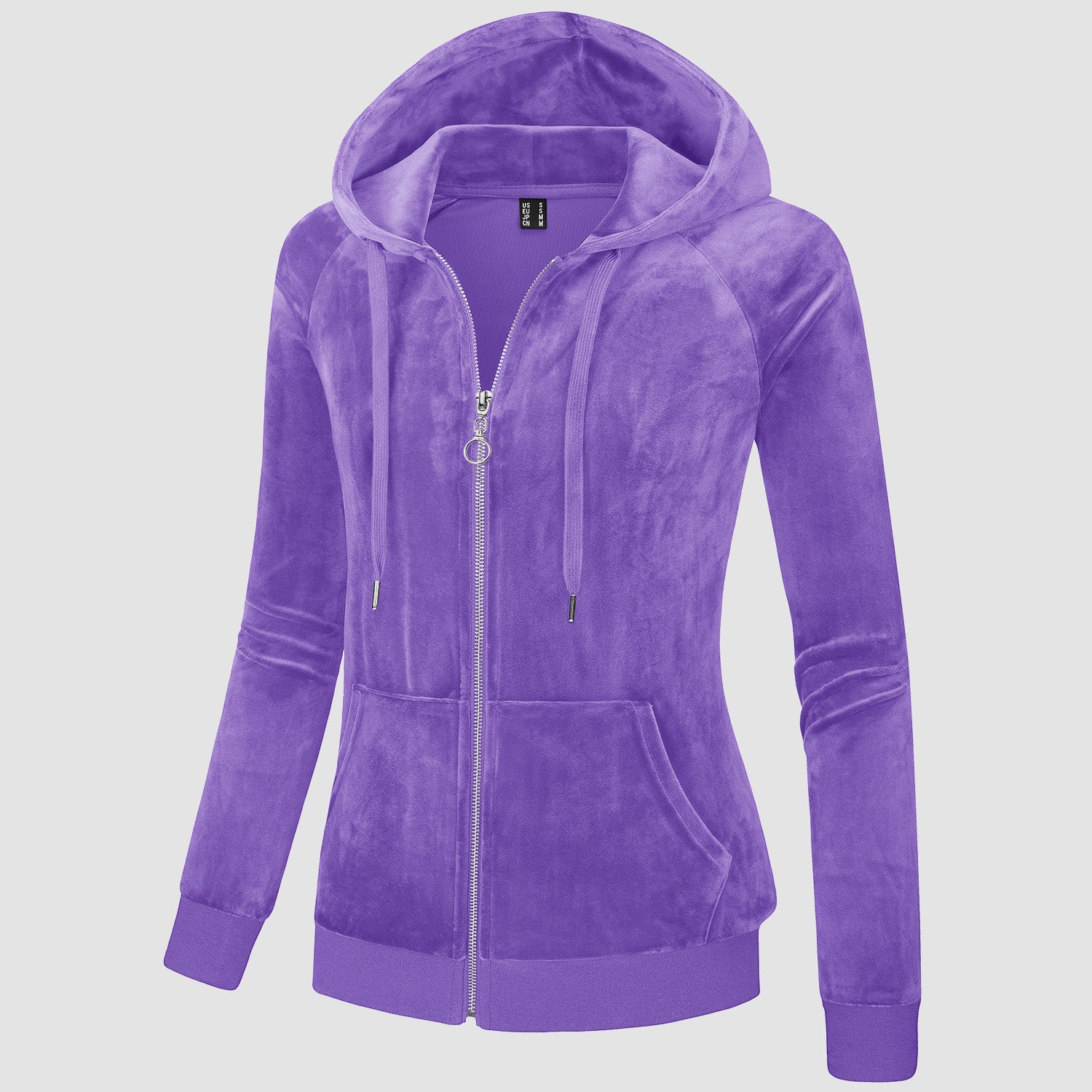 Women's Velour Fleece Hoodie Jacket Slim Fit Outwear - veyora