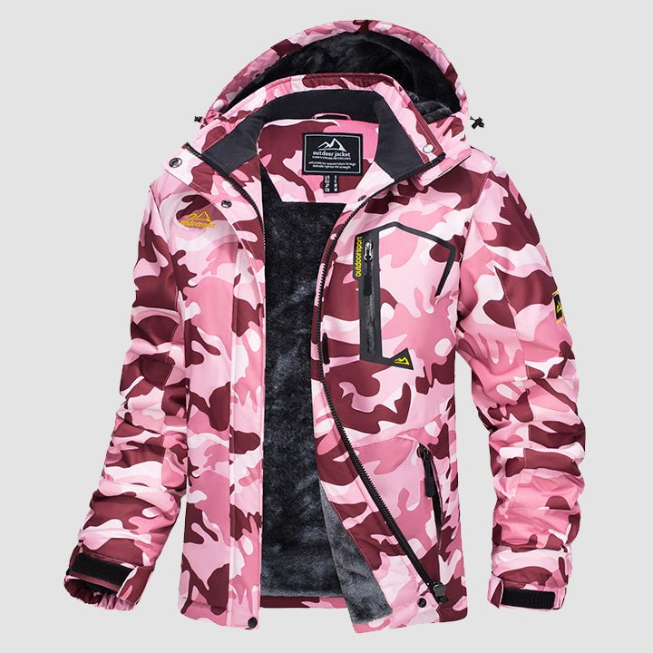 Women's Water-Resistant Fleece Ski Jacket with 4 Pockets