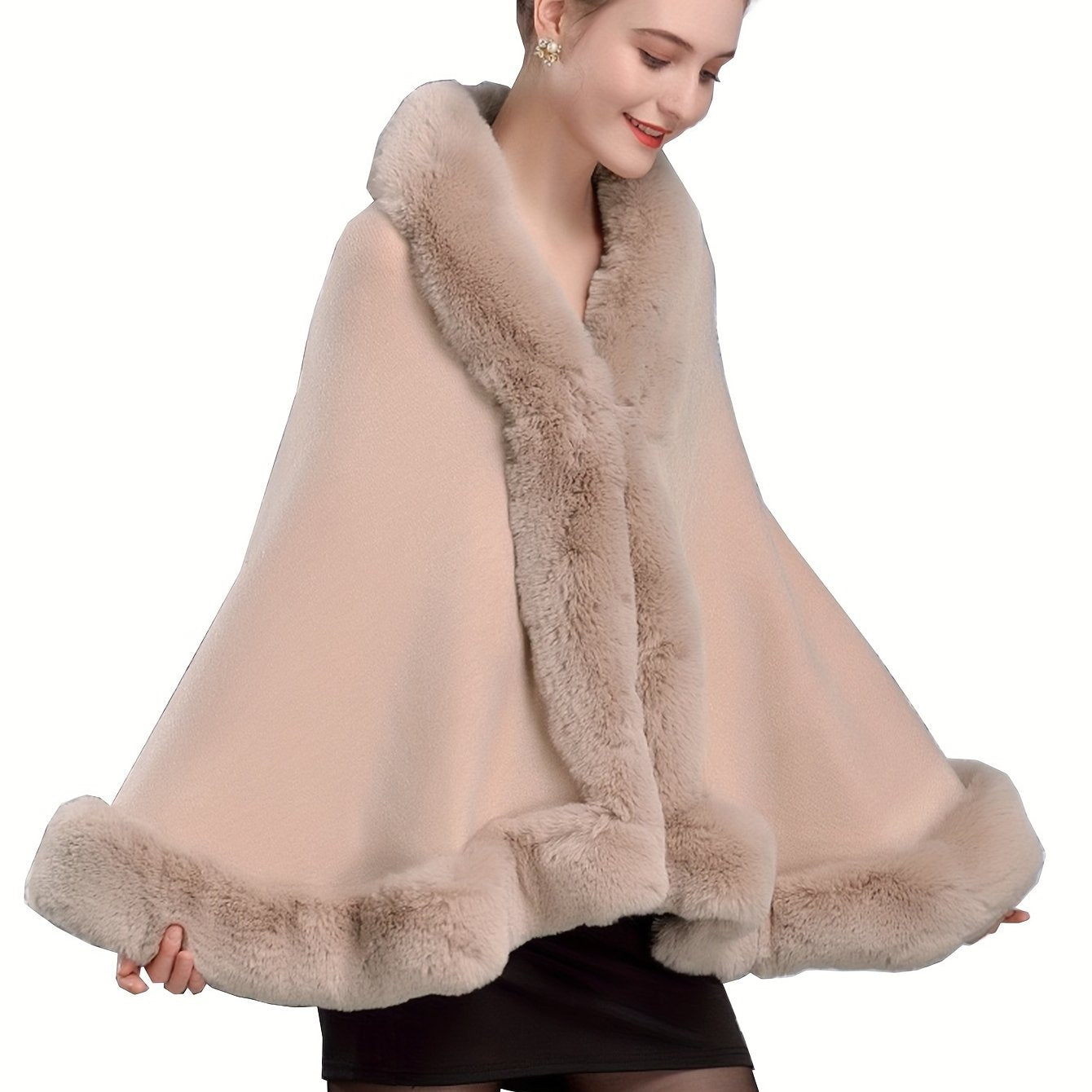 A Luxurious New Style Shawl with Faux Rabbit, Perfect for Pairing with Qipao Dresses, Featuring an Elegant Vintage Cardigan for Women in Autumn And Winter. - veyora