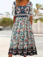 Emma | Floral Peplum Dress - veyora