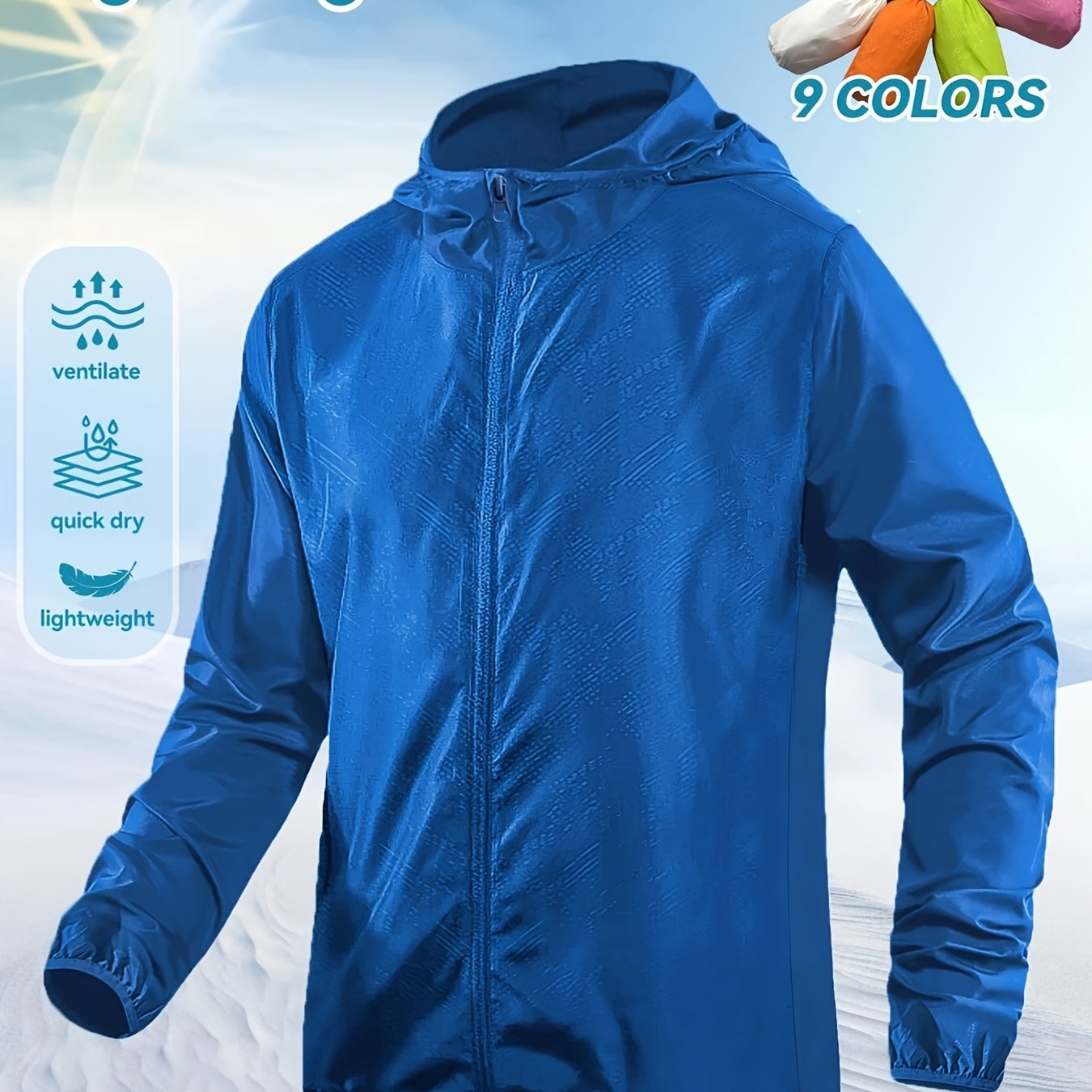 Men's & Women's Lightweight High Quality Hooded Jacket - Quick - Dry Summer Outdoor Sun Shirt with Pockets for Hiking, Climbing, Running, Golf - 9 Color Options, Climbing Apparel | Stylish Functional Wear | Breathable Fabric, Hiking Accessories - veyora