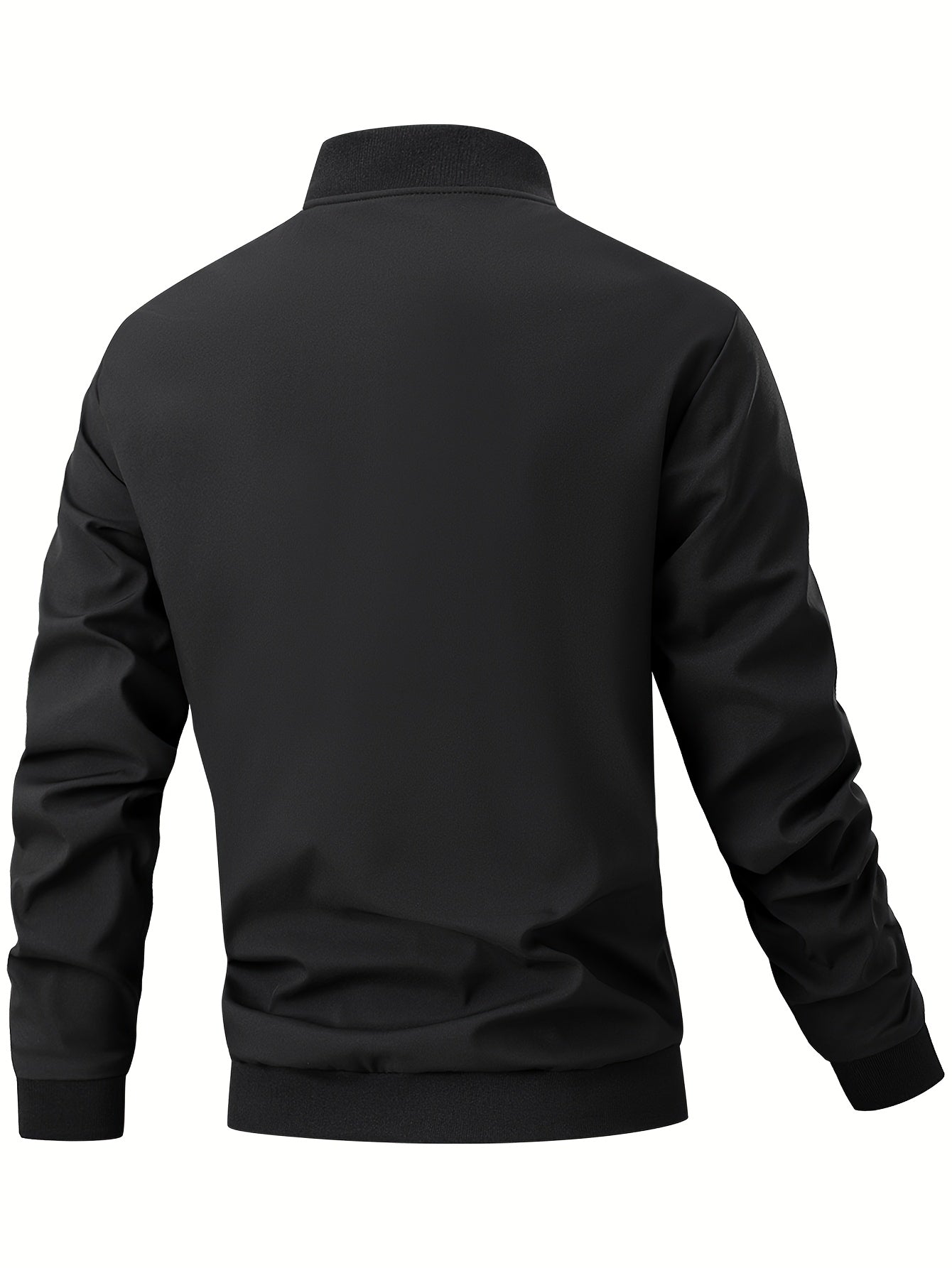 Men'S Casual Bomber Jacket | Spring - Autumn, Non - Stretch, Baseball Collar, Multiple Pockets, Zipper Closure - veyora