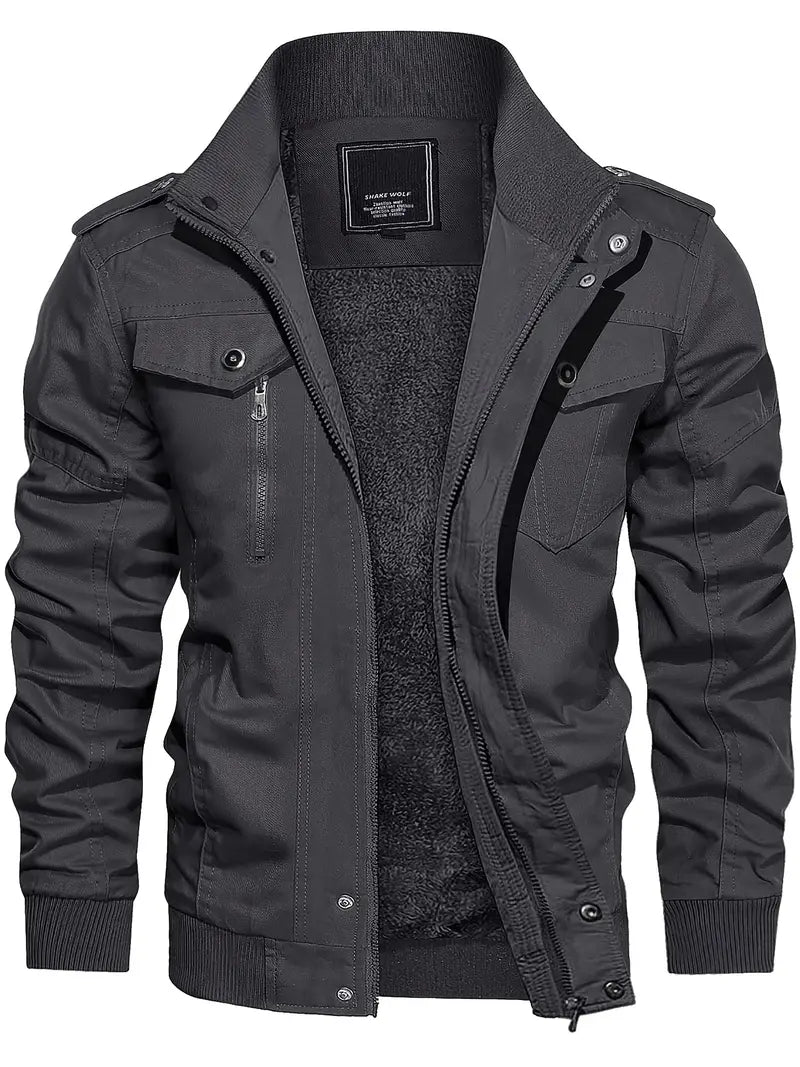 Men's Winter Cargo Jacket - Lightweight, Breathable, with Pockets - veyora