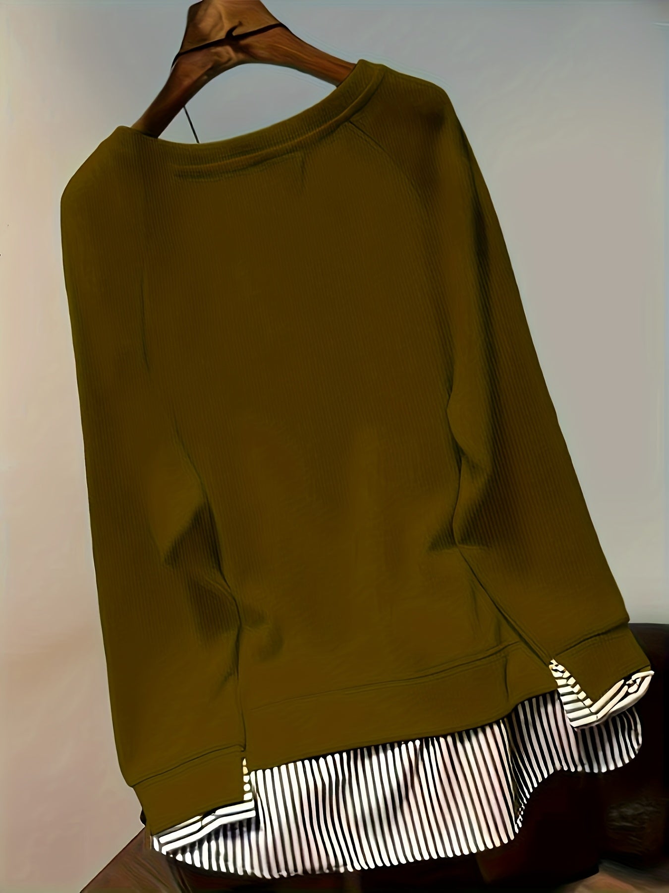 Fashionable Striped Patchwork Sweatshirt - veyora