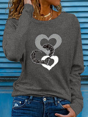 Three Heart Long - Sleeved T-Shirts - veyora
