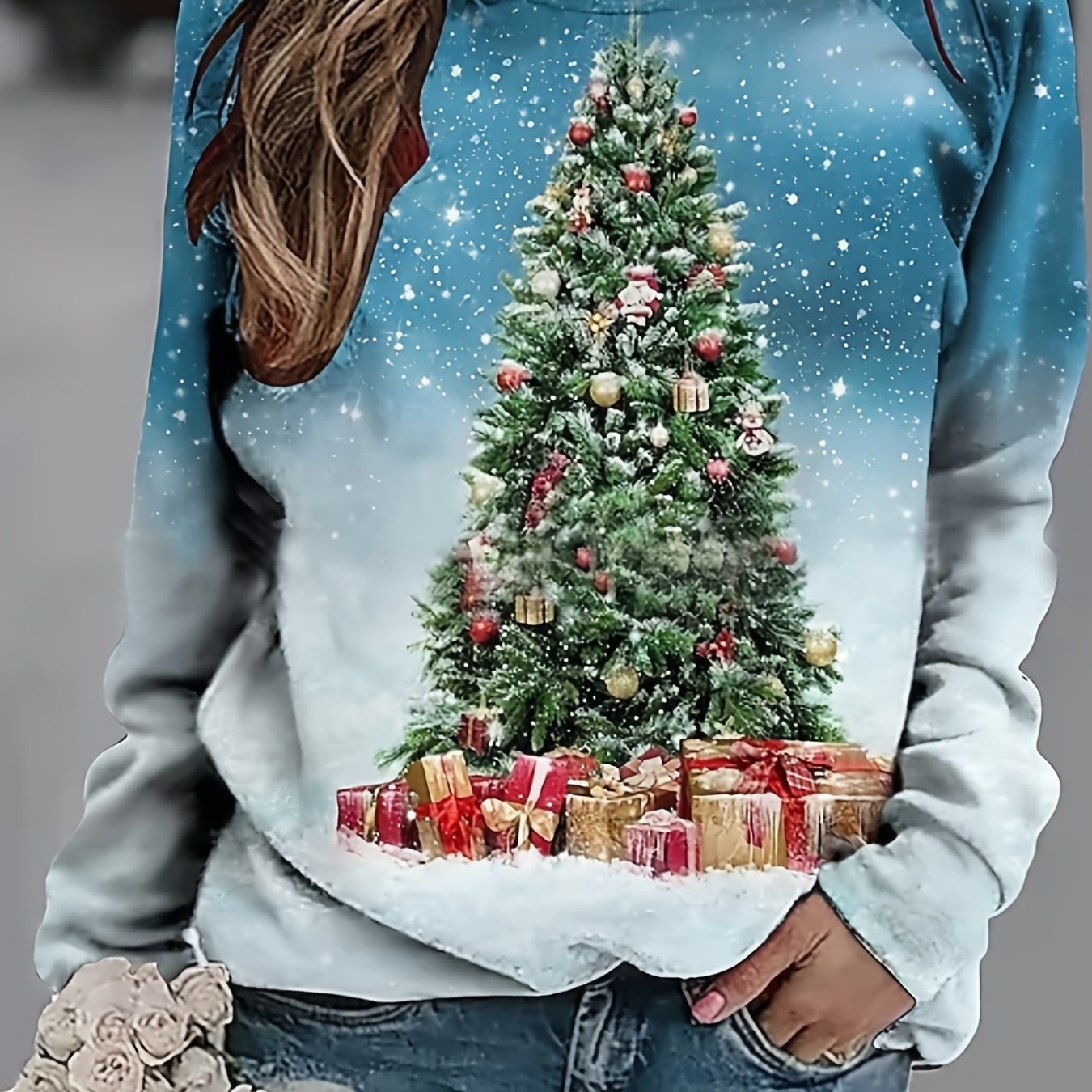 Popular Printed Sweatshirt for Women'S Fashion During Christmas - veyora