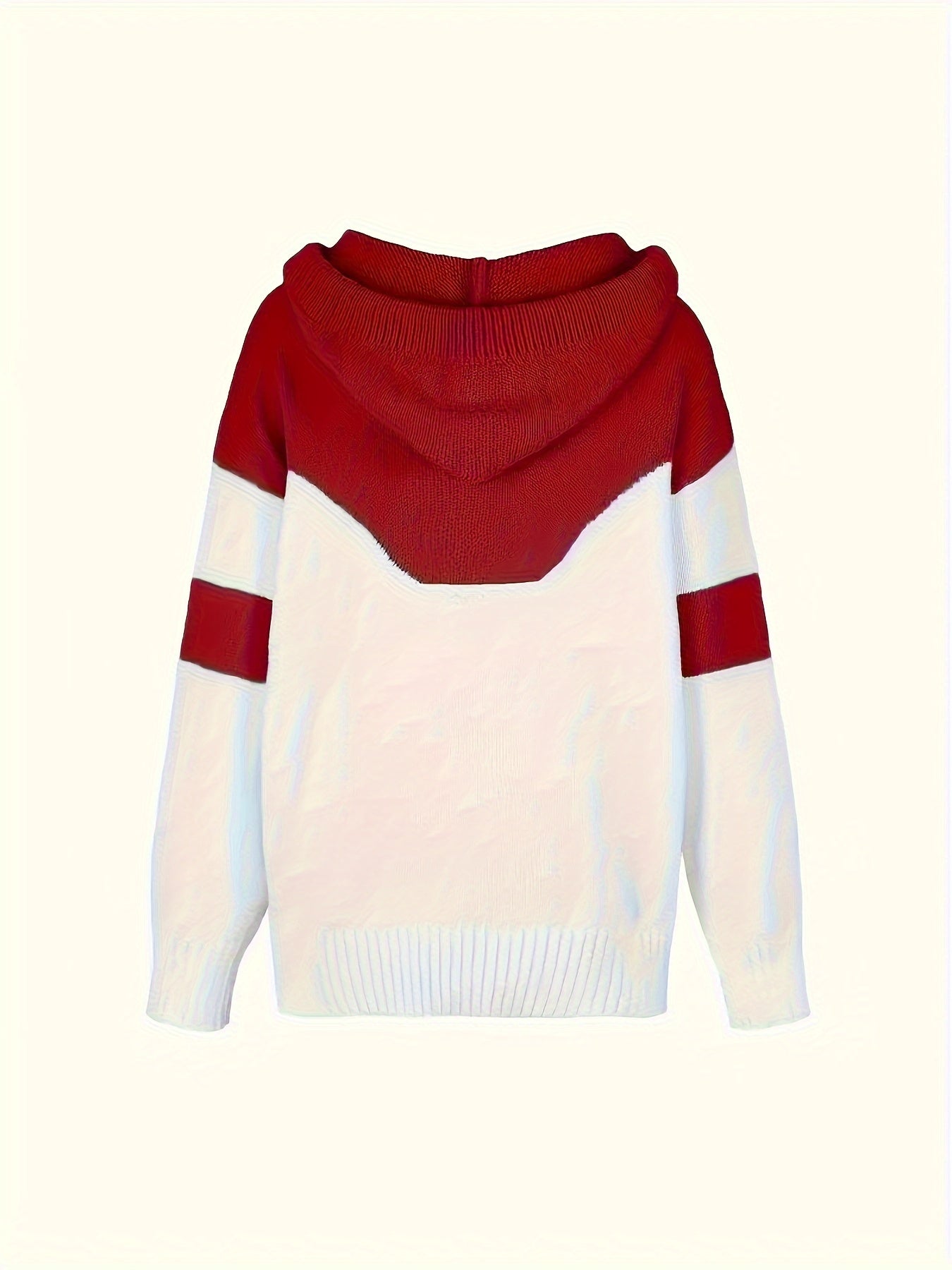 New Trendy Women'S Clothing Featuring Stylish And Elegant Designs, Including a Casual Patchwork Hoodie with Drawstring Pockets And a Color - Blocking Style for Warmth - veyora