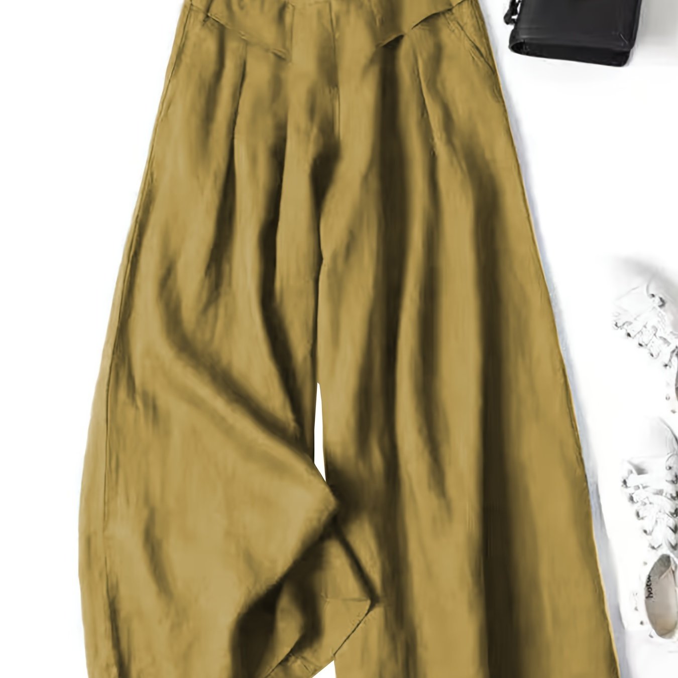 Linen Wide - Leg Ankle Pants, Breathable Thin Loose Linen Skirt Pants, Ethnic Style Vintage Trousers - veyora
