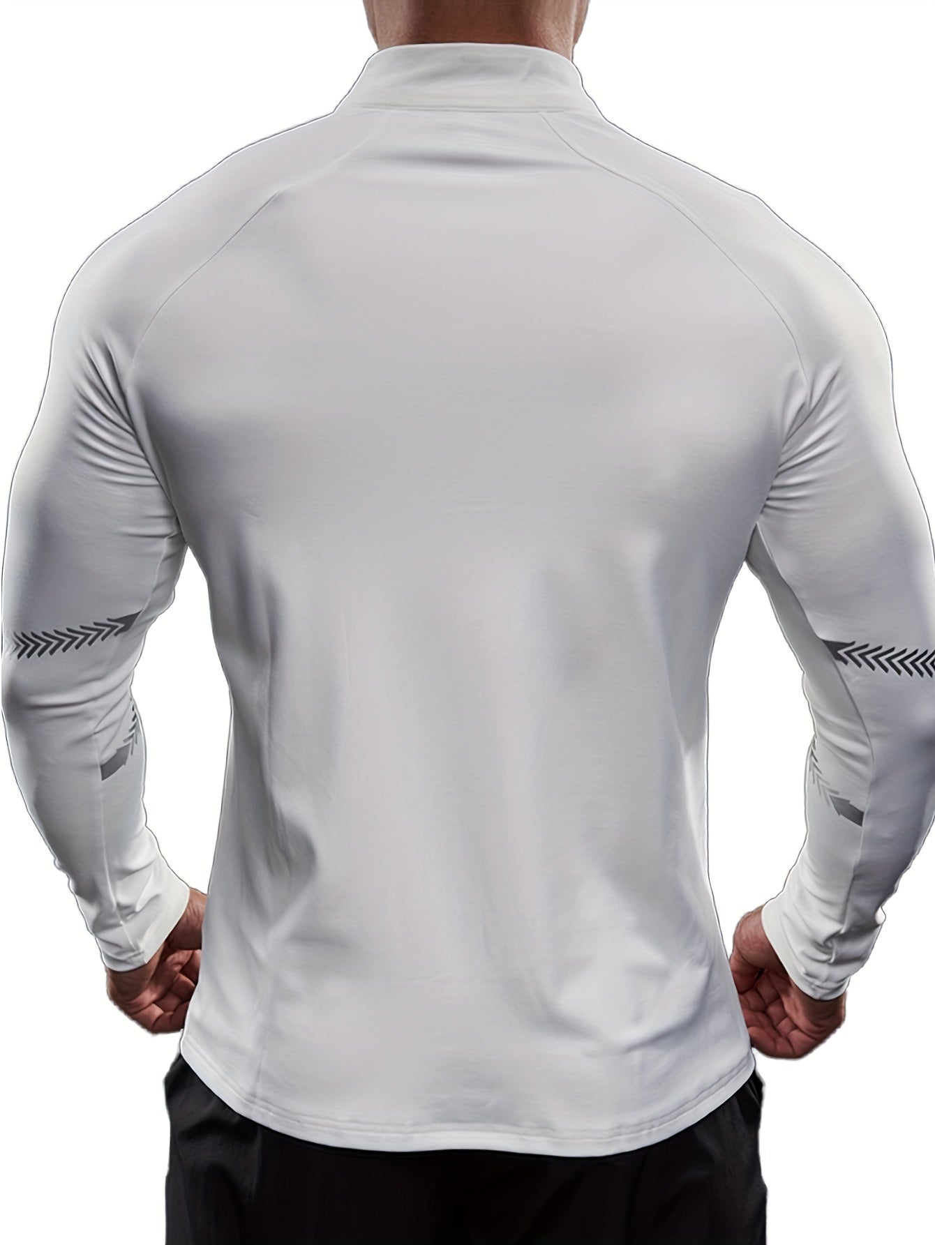 Men's Quick Dry And Lightweight Stand Collar Zip Up Long Sleeve Jacket In Solid Color, Sun Protection Jacket Suitable For Basketball, Cycling, Hiking Wear And Outdoors Activities - veyora