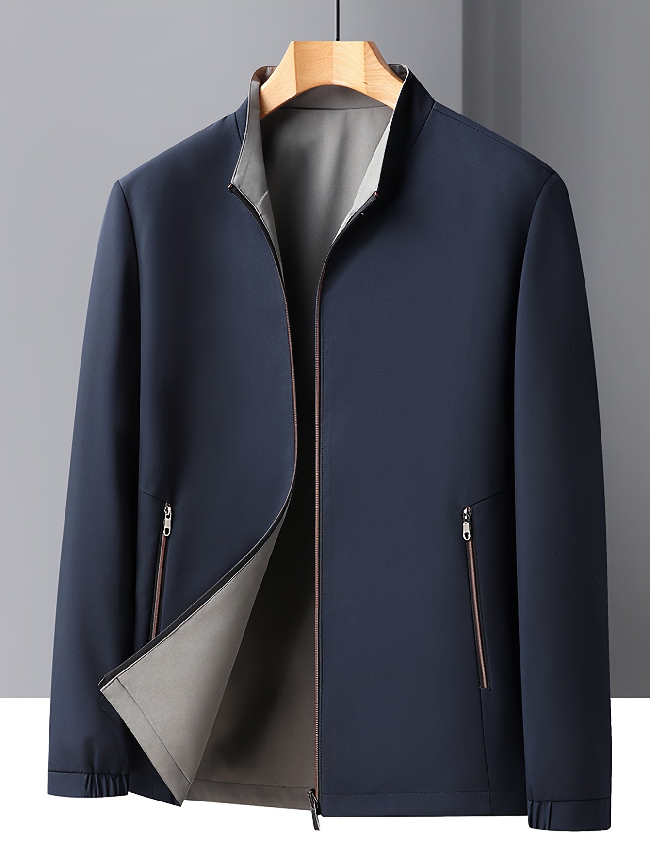 Spring Reversible Stand - up Collar Jacket, Sporty Casual, Wearable on Both Sides - veyora