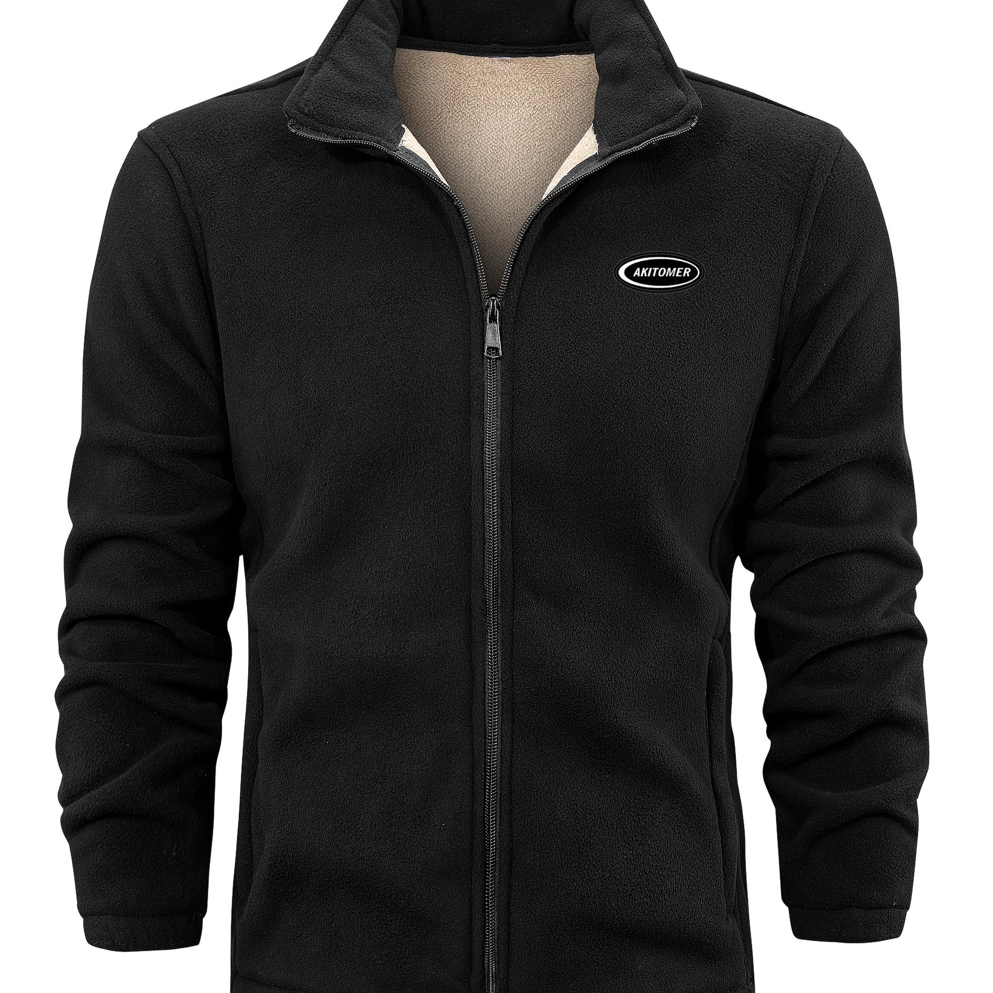 Men's Stand Collar Fleece Jacket - veyora