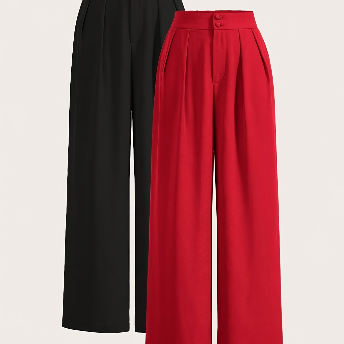 High - Waisted Wide - Leg Pants Two - Piece Set - veyora