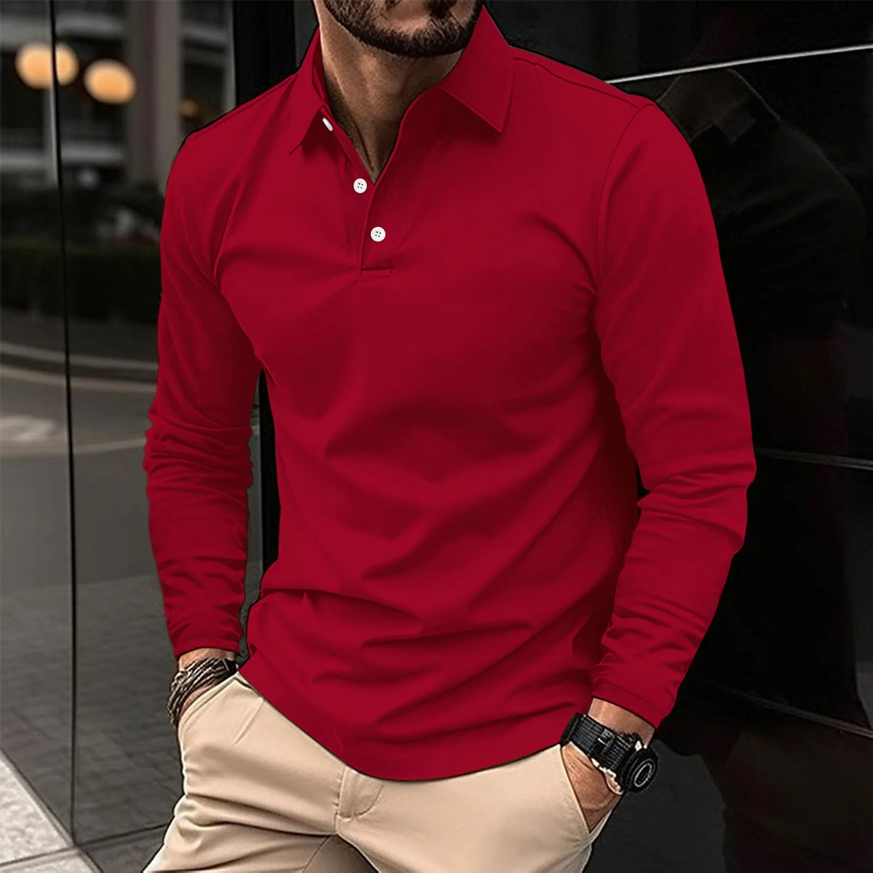 Casual Long-Sleeved Polo