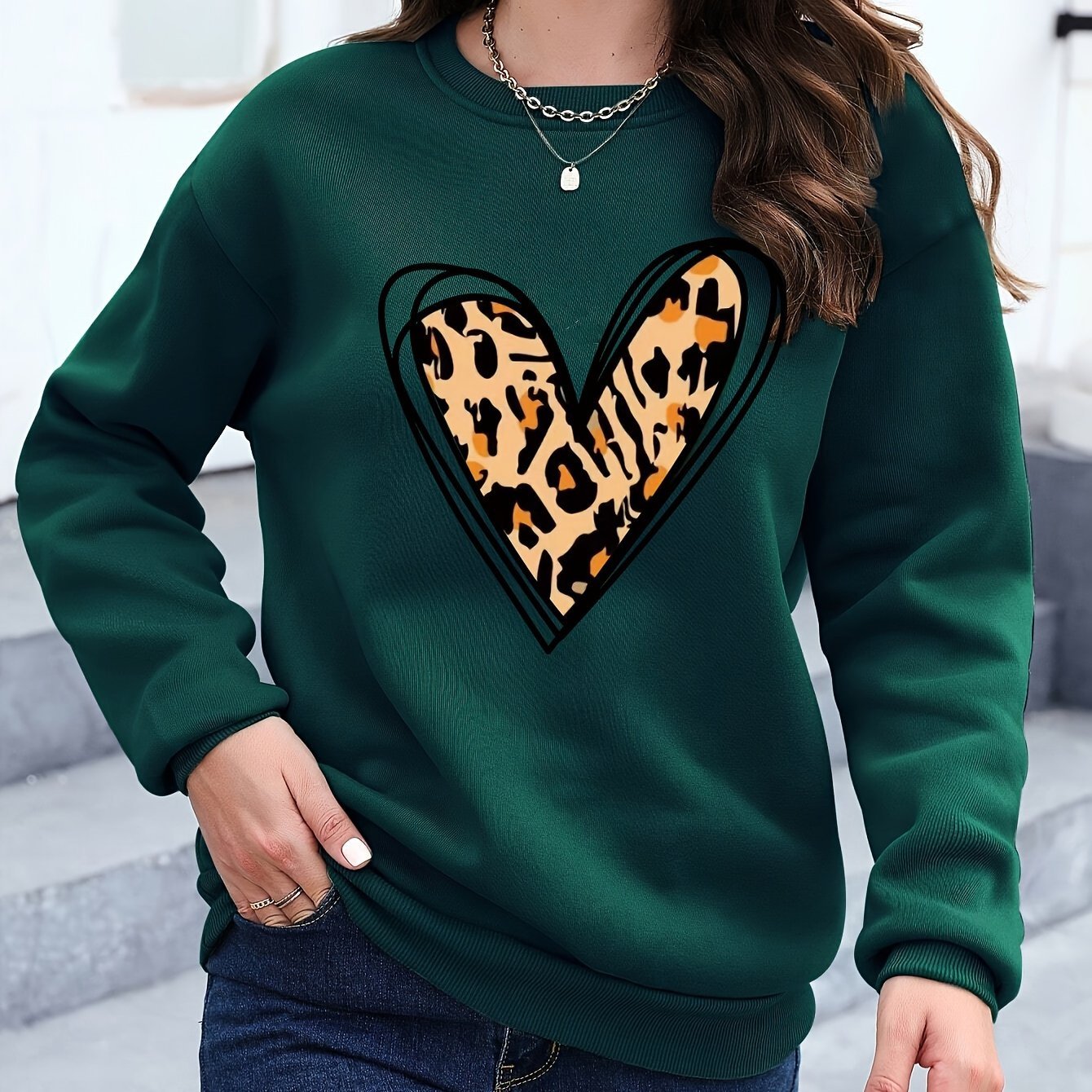 European and American Fashion Round Neck Printed Sweatshirt - veyora