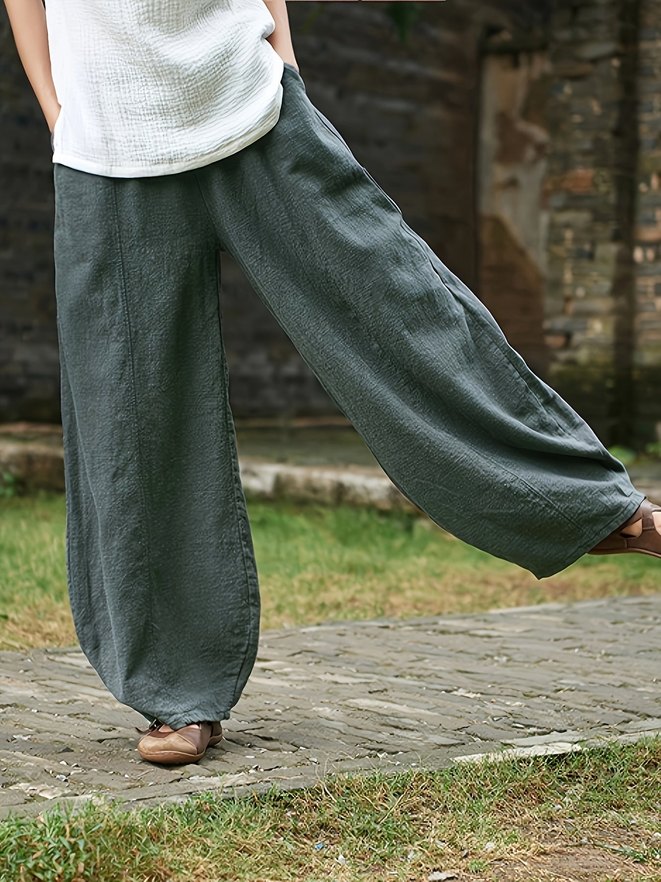 Elegant Loose Harem Pants, Comfortable Long Trousers for Women, Stylish for Outdoor Casual Wear, Sophisticated Yet Relaxed Women'S Clothing, Suitable for Festivals And Events, High Quality, Classic Elegance, on, for Ladies, Chic And Graceful - veyora