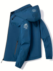 Men'S Lightweight Soft Shell Jacket with a Windproof Hood And Zippered Pockets, Suitable for Outdoor Activities; The Hood Is Detachable - veyora