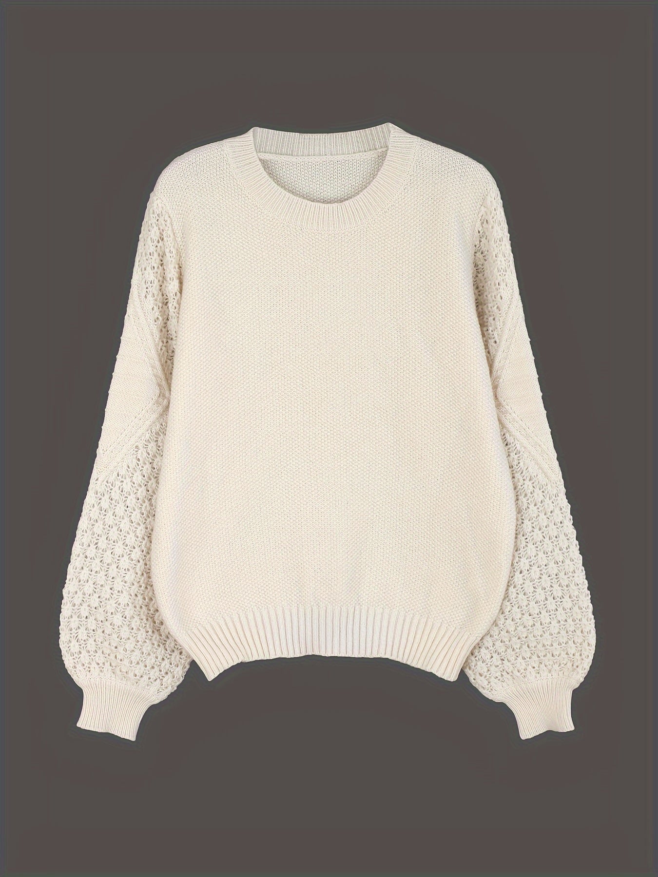 Cozy Womens Crew Neck Pullover Sweater - Soft Knit, Long Sleeve, Solid Color - Perfect for Fall & Winter Wardrobe - Fashionable and Warm Casual Style