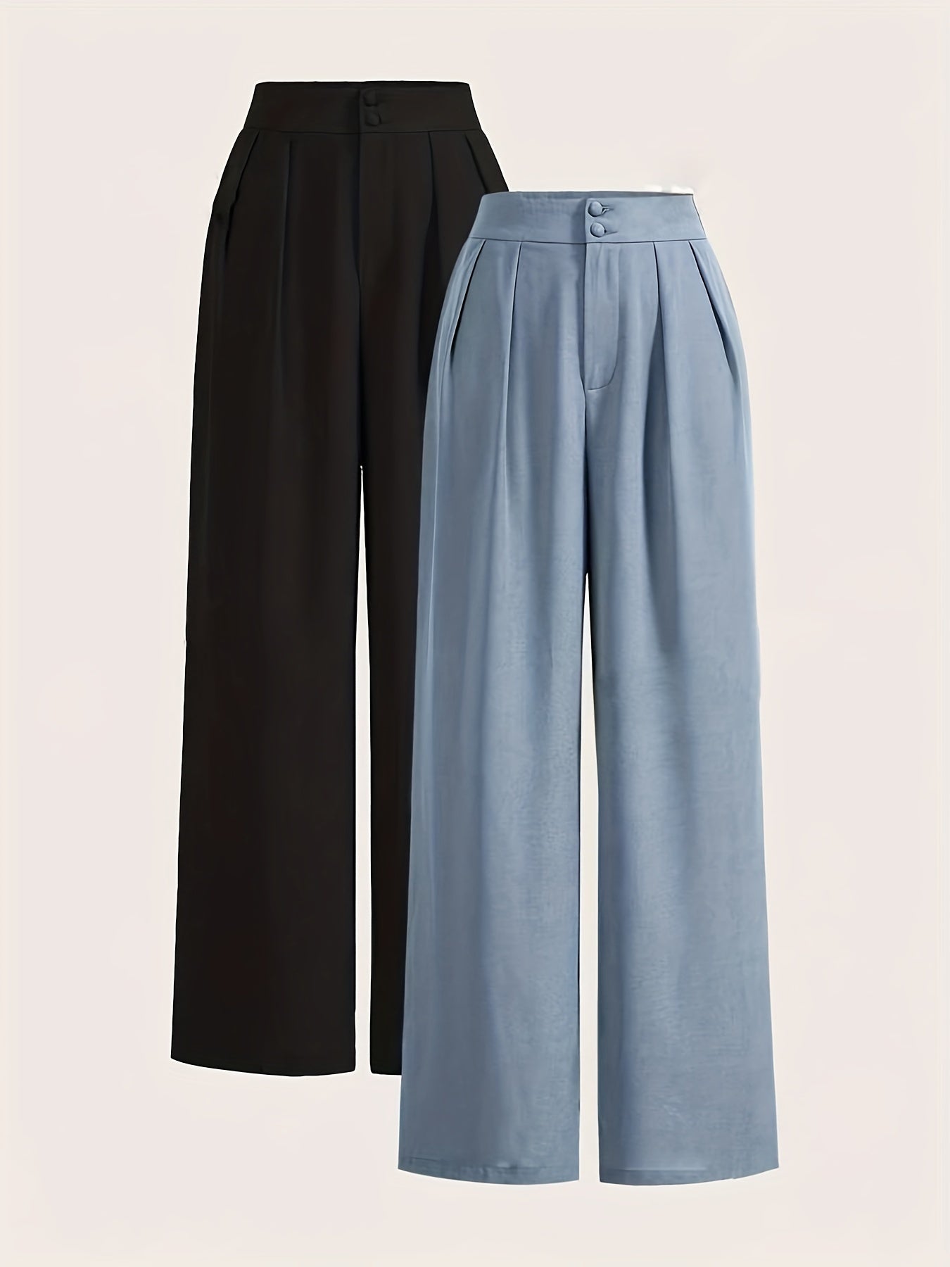 High - Waisted Wide - Leg Pants Two - Piece Set - veyora