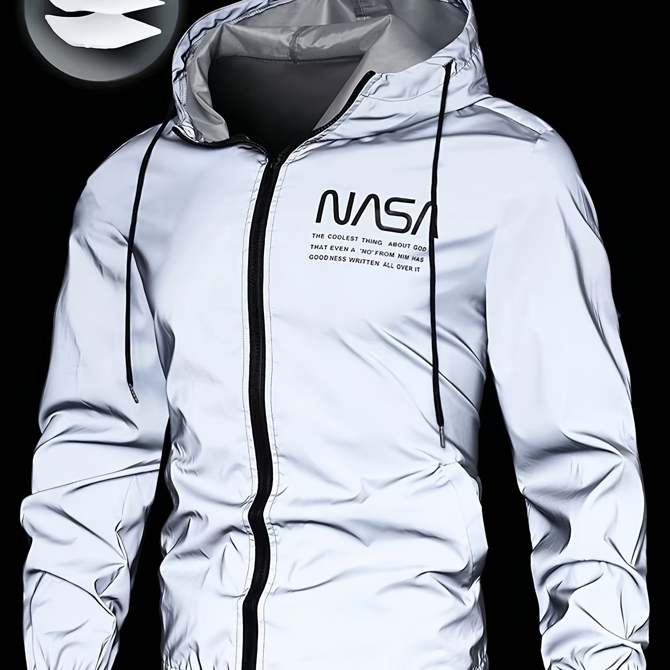 Men's Luminous Jacket, Men's Casual Fashion Outerwear, Long Sleeve Jacket, Luminous Jacket, Reflective Jacket, Men's Jacket Outerwear - veyora