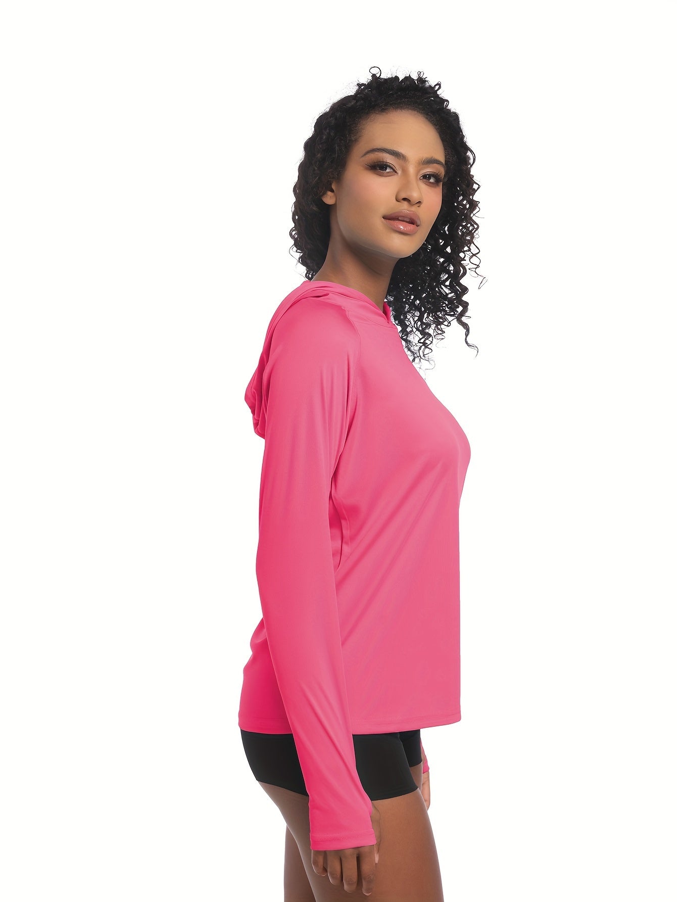 Women's Lightweight Long Sleeve Hoodie for Sun Protection - Ideal for Hiking and Fishing, Outdoor Casual Shirt, Polyester, Machine Washable