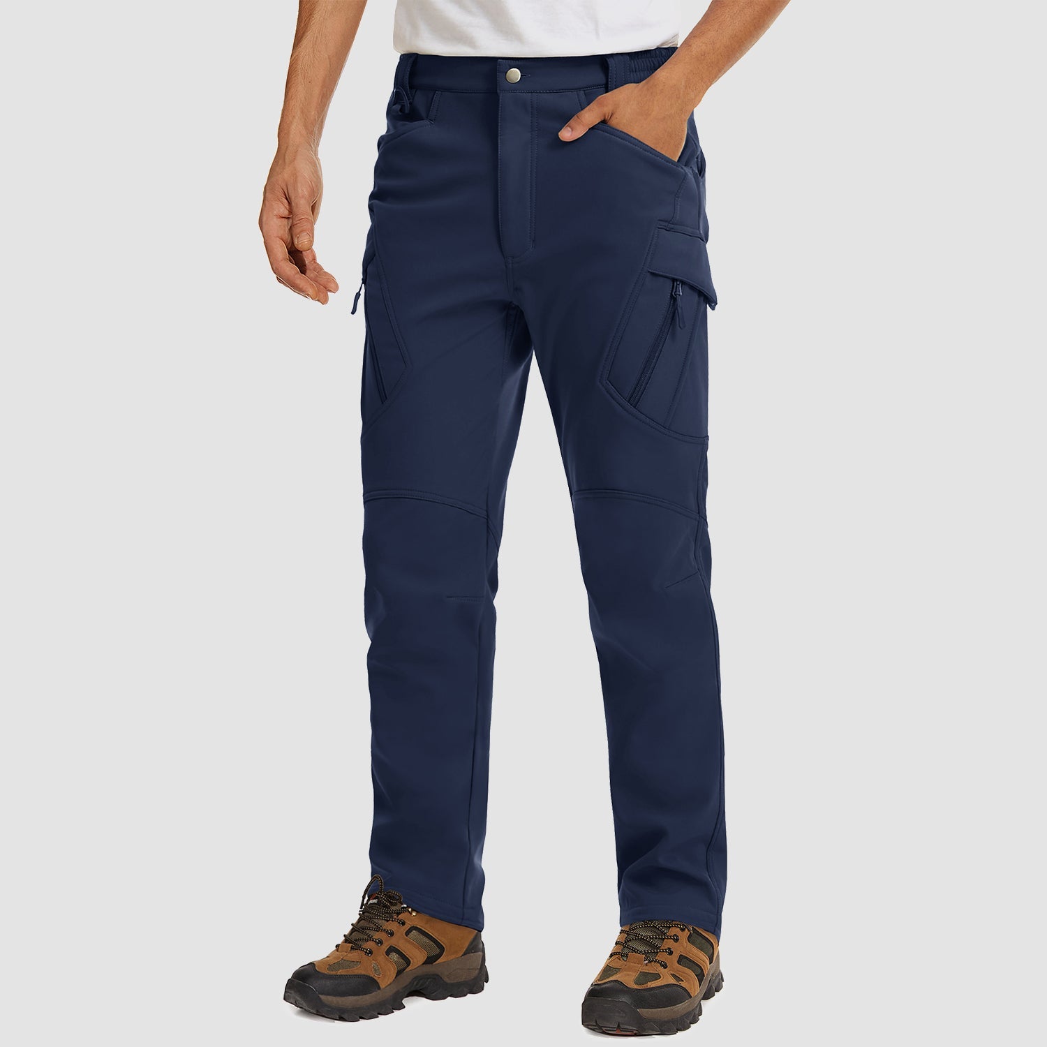 Men's Tactical Pants, 9 Pockets, Fleece Lined, Water Repellent