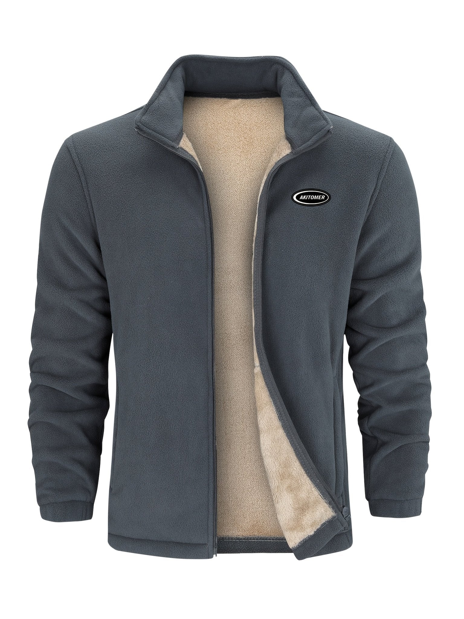 Men's Stand Collar Fleece Jacket - veyora