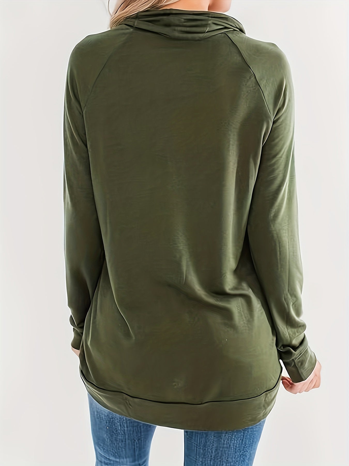 Long - Sleeve Pullover Top for Women with a Neck Scarf And Drawstring Waist, Perfect for Casual Wear in Autumn And Winter - veyora
