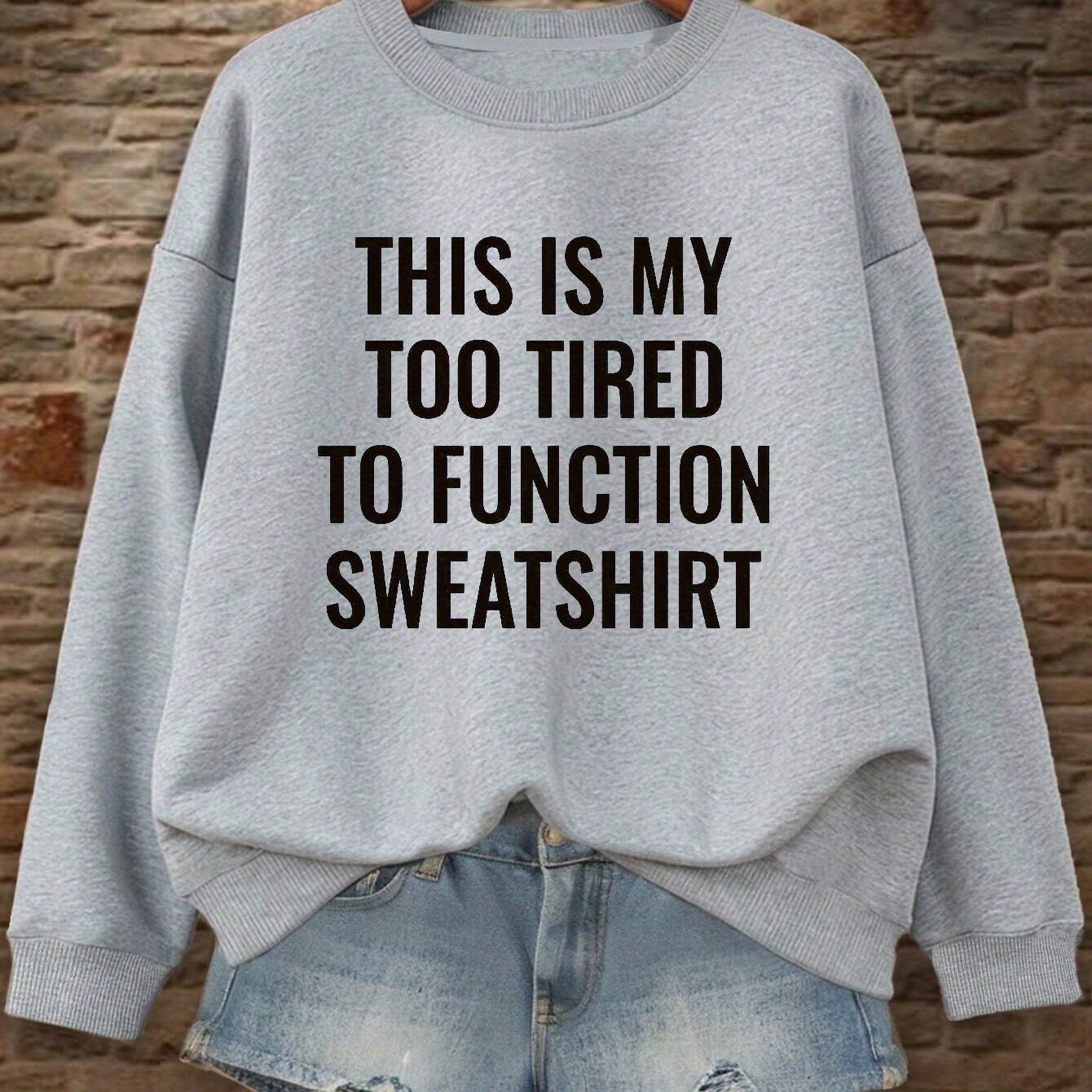 European and American Letter Print Relaxed Versatile Crew Neck Sweatshirt - veyora