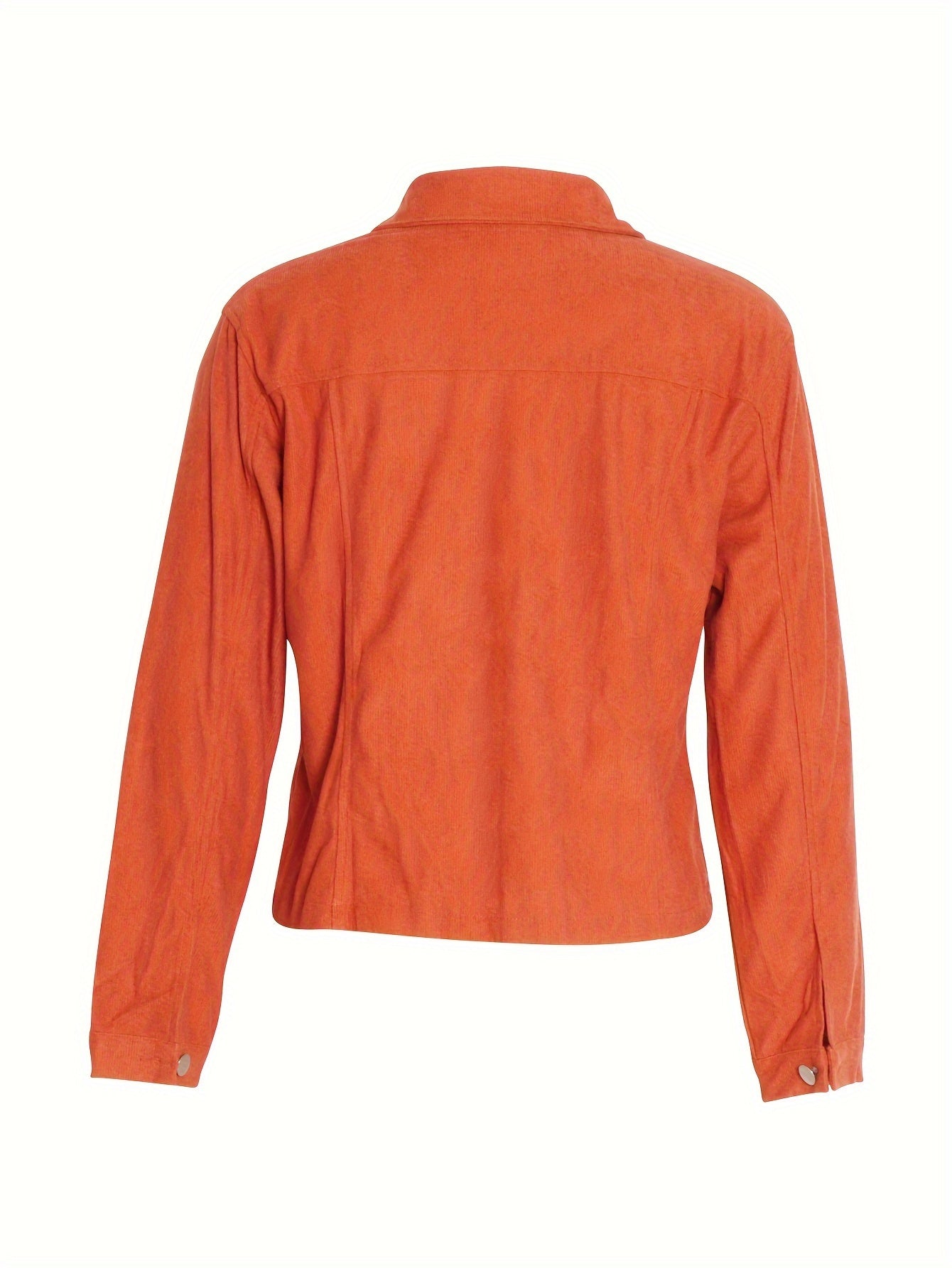 Vacation - Oriented Women'S Loose Top Solid Color Corduroy Jacket Casual Button Shirt - veyora
