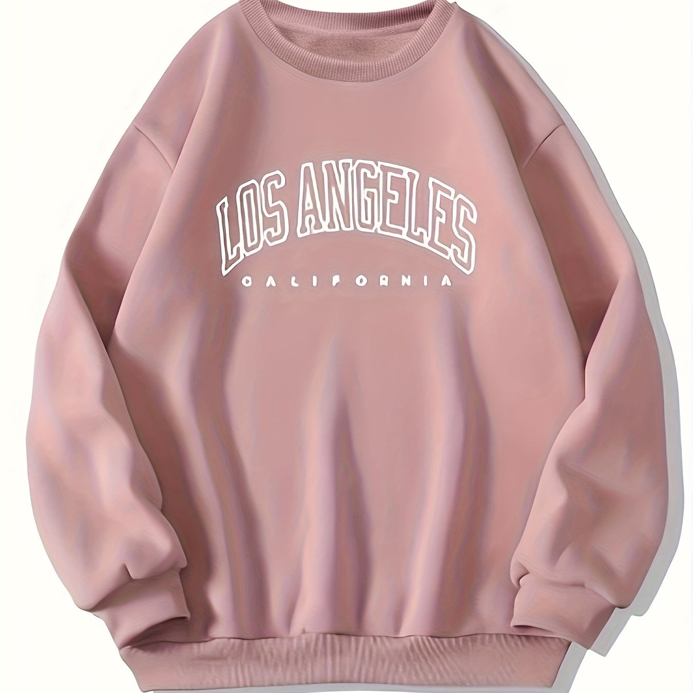 Los Angeles Print Preppy Sweatshirt, Long Sleeve Crew Neck Casual Sweatshirt For Winter & Fall, Women's Clothing - veyora