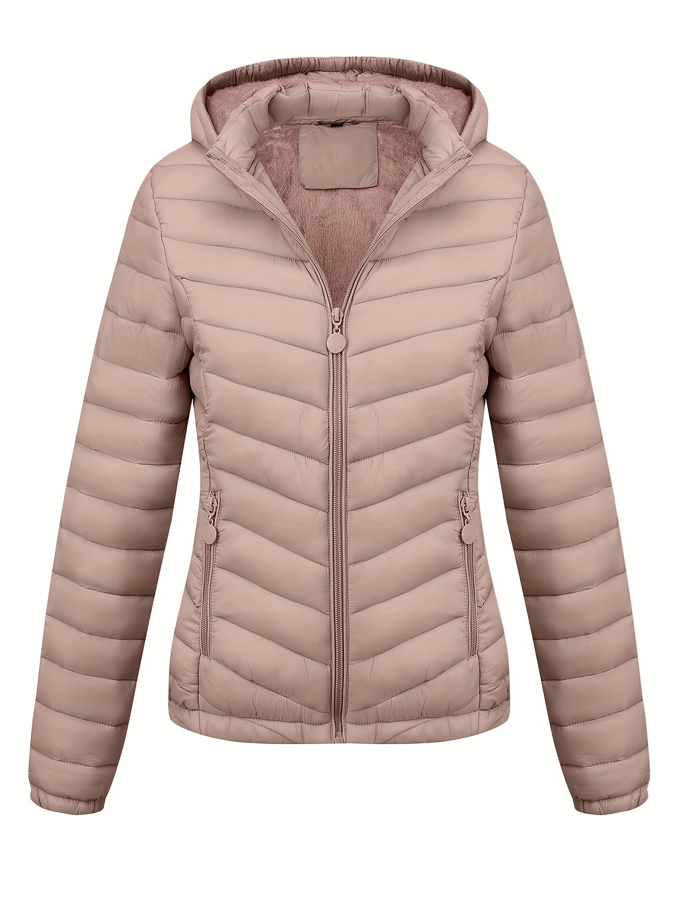 Women's Autumn/Winter Fashion Simple Versatile Lightweight Commuter Hooded Padded Coat with Pockets - veyora