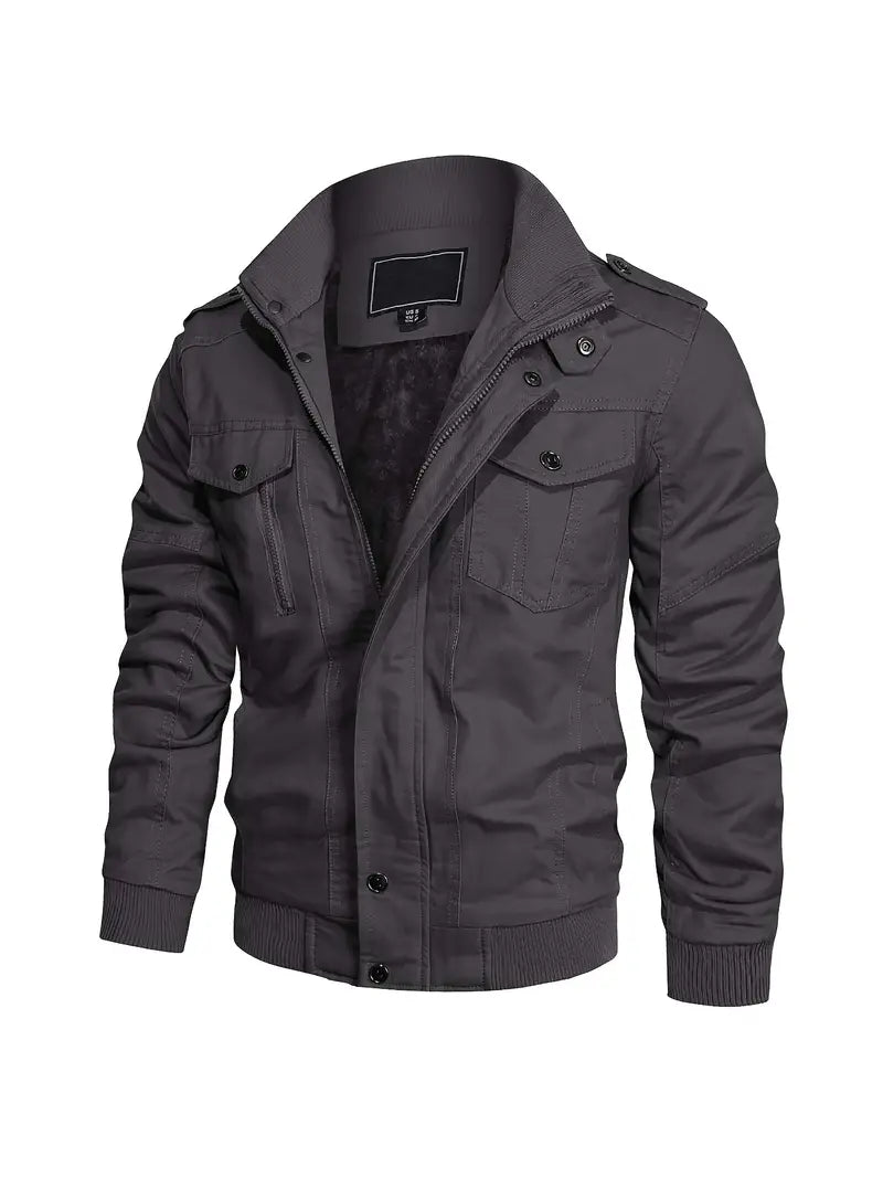 Men's Winter Cargo Jacket - Lightweight, Breathable, with Pockets - veyora