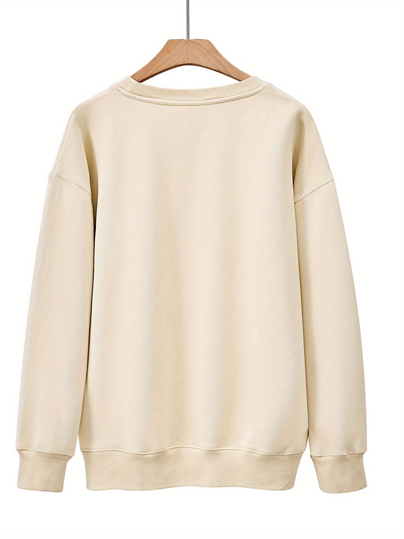 Long - Sleeve Round - Neck Sweatshirt with The Print 'I'M NOT Perfect' on The Sleeves - veyora