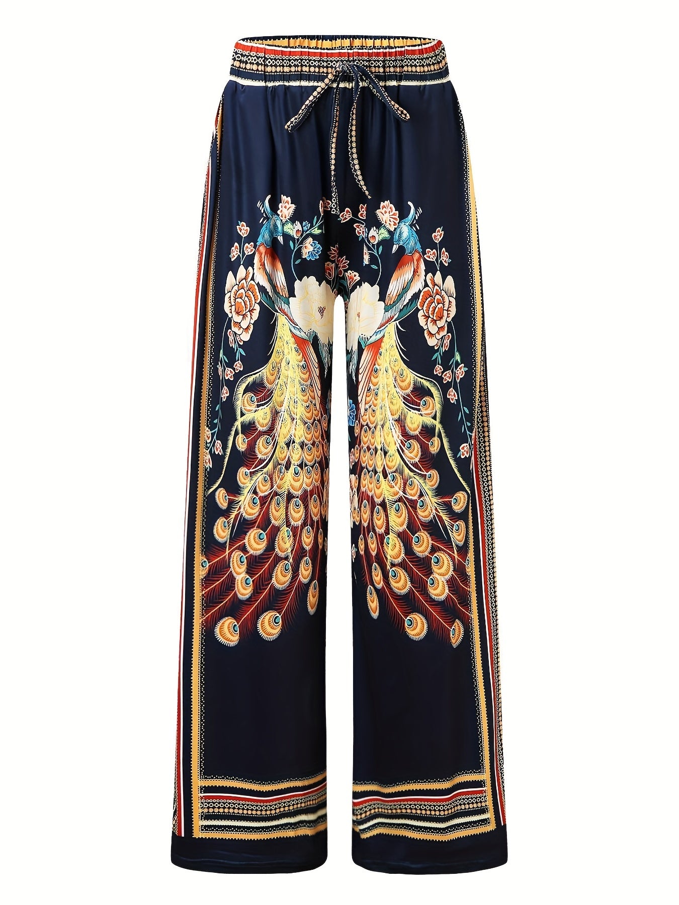 2023 Fashion Peacock Single - Sided Brushed Printed Long Pants - veyora