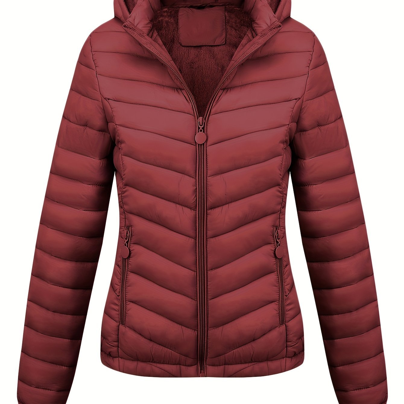 Women's Autumn/Winter Fashion Simple Versatile Lightweight Commuter Hooded Padded Coat with Pockets - veyora