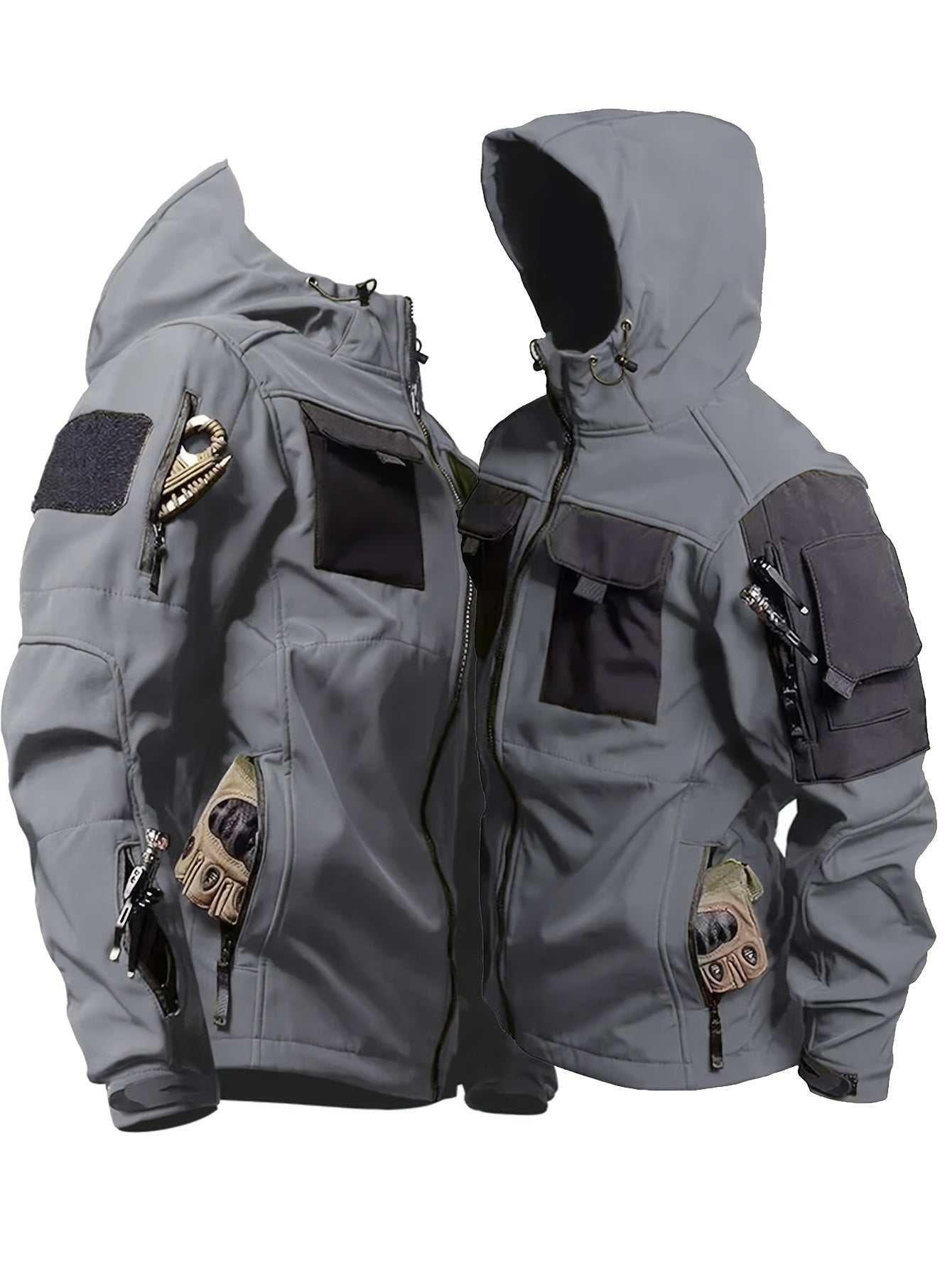 Spring And Autumn Men'S Jackets And Windbreakers, Made of 100% Polyester, Featuring a Classic Design That Is Windproof And Warm, Providing Comfort for Outdoor Activities Such As Hiking, Climbing, And Camping - veyora