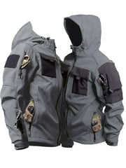 Spring And Autumn Men'S Jackets And Windbreakers, Made of 100% Polyester, Featuring a Classic Design That Is Windproof And Warm, Providing Comfort for Outdoor Activities Such As Hiking, Climbing, And Camping - veyora