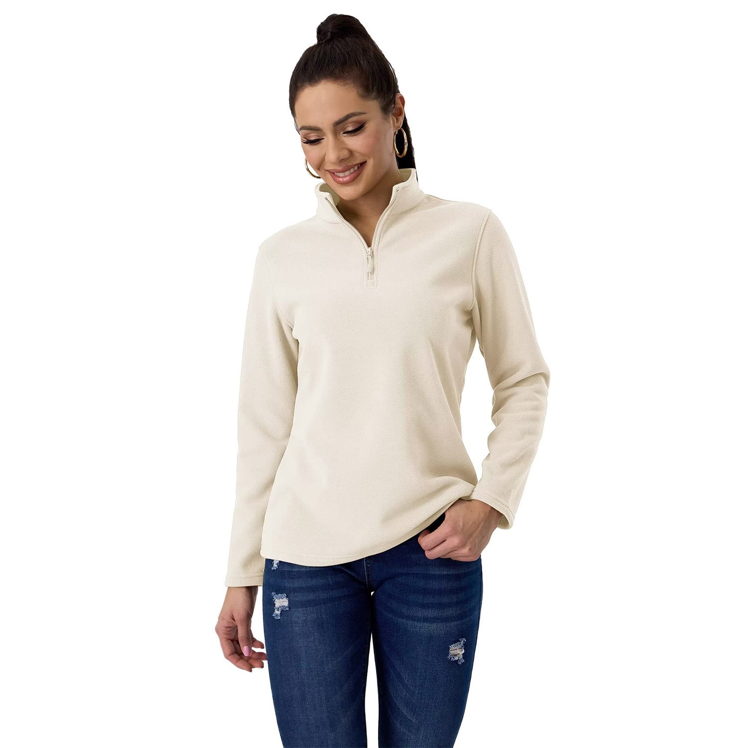 Women's 1/4 Zip Fleece Pullover - Athletic & Warm