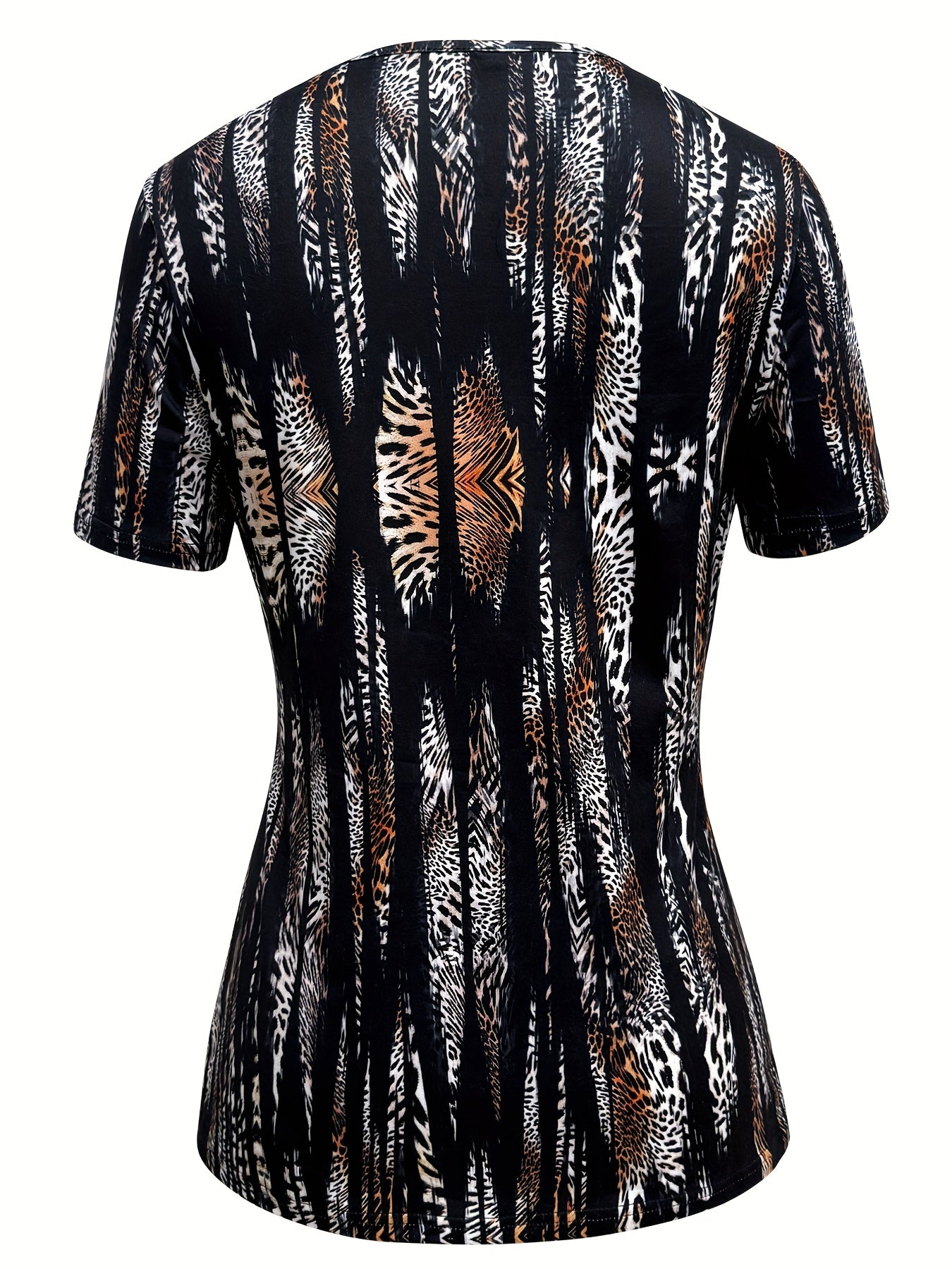Women's Casual Daily Outing Square Neck 2 - in - 1 Look Hoop Paisley Print Top T-shirt - veyora